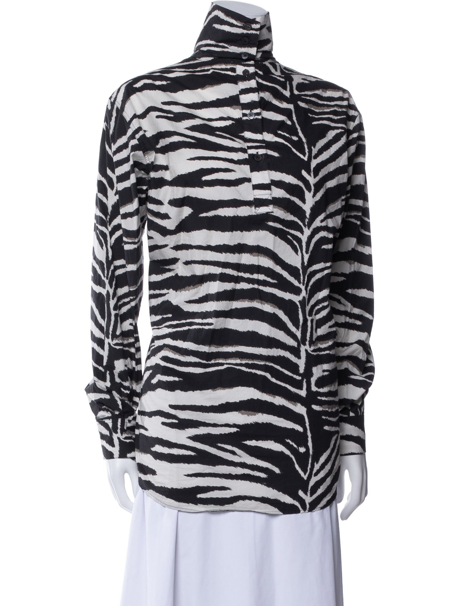 Dries Van Noten Animal Print Turtleneck Tunic
