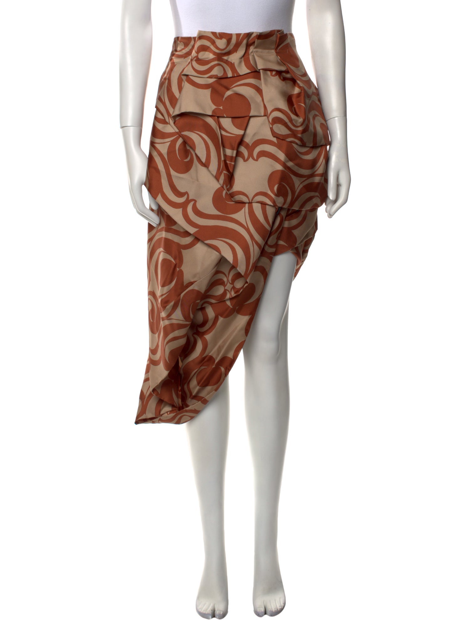 Dries Van Noten Silk Midi Length Skirt