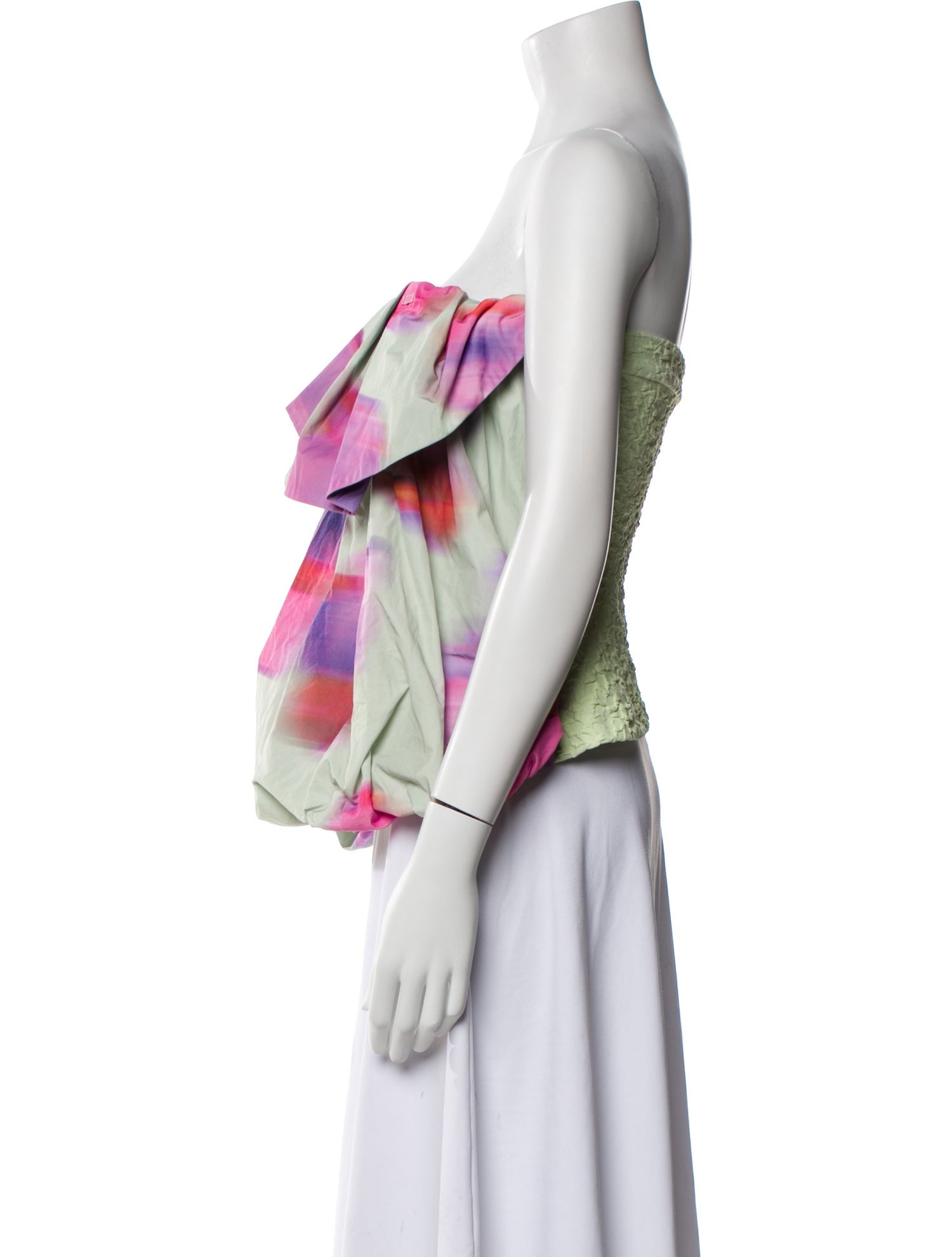 Dries Van Noten Printed Strapless Blouse