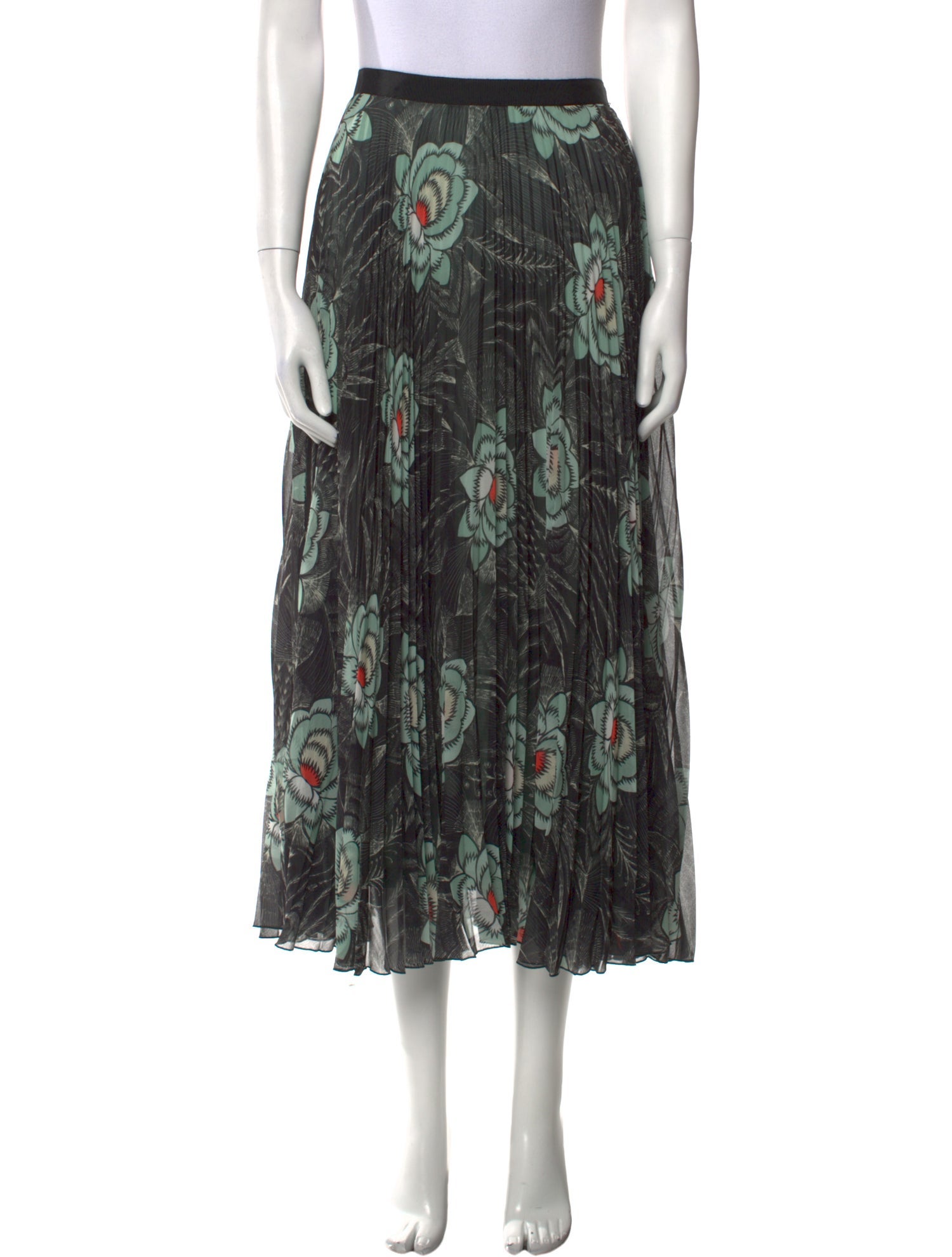 Dries Van Noten Floral Print Midi Length Skirt