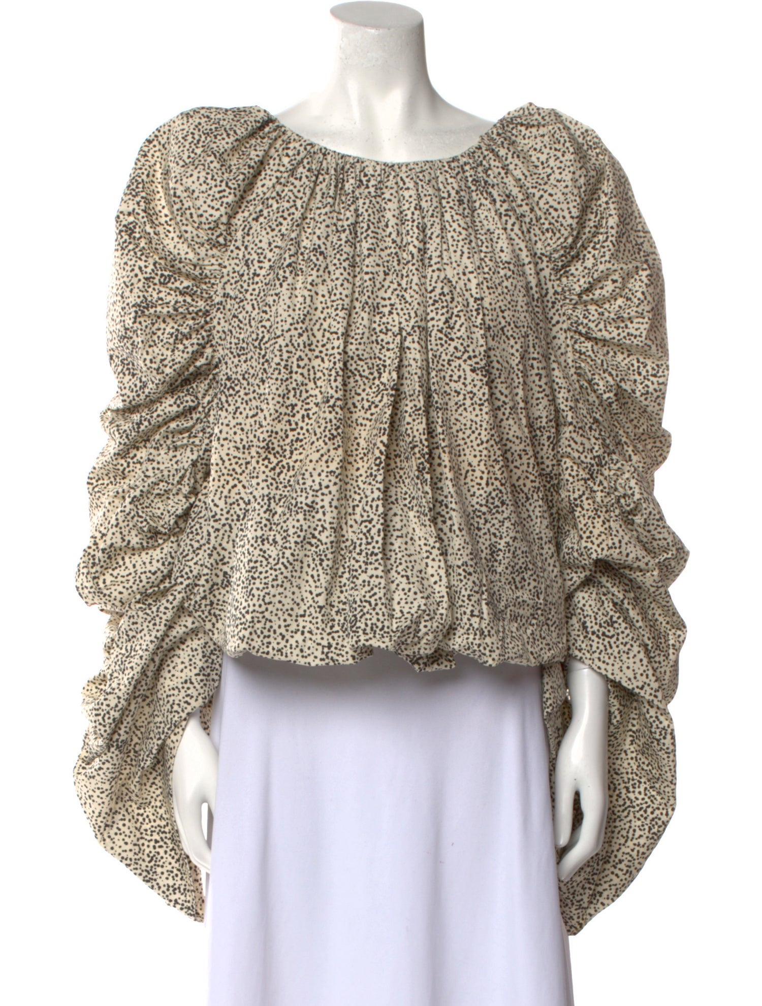 Dries Van Noten Printed Bateau Neckline Crop Top
