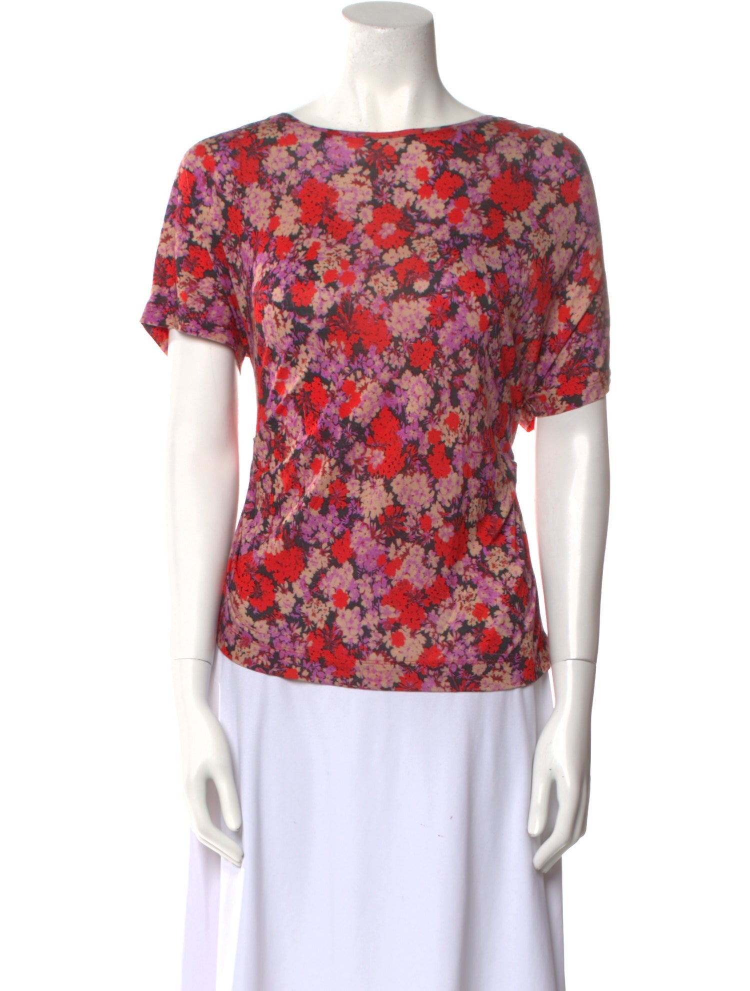 Dries Van Noten Floral Print Bateau Neckline T-Shirt