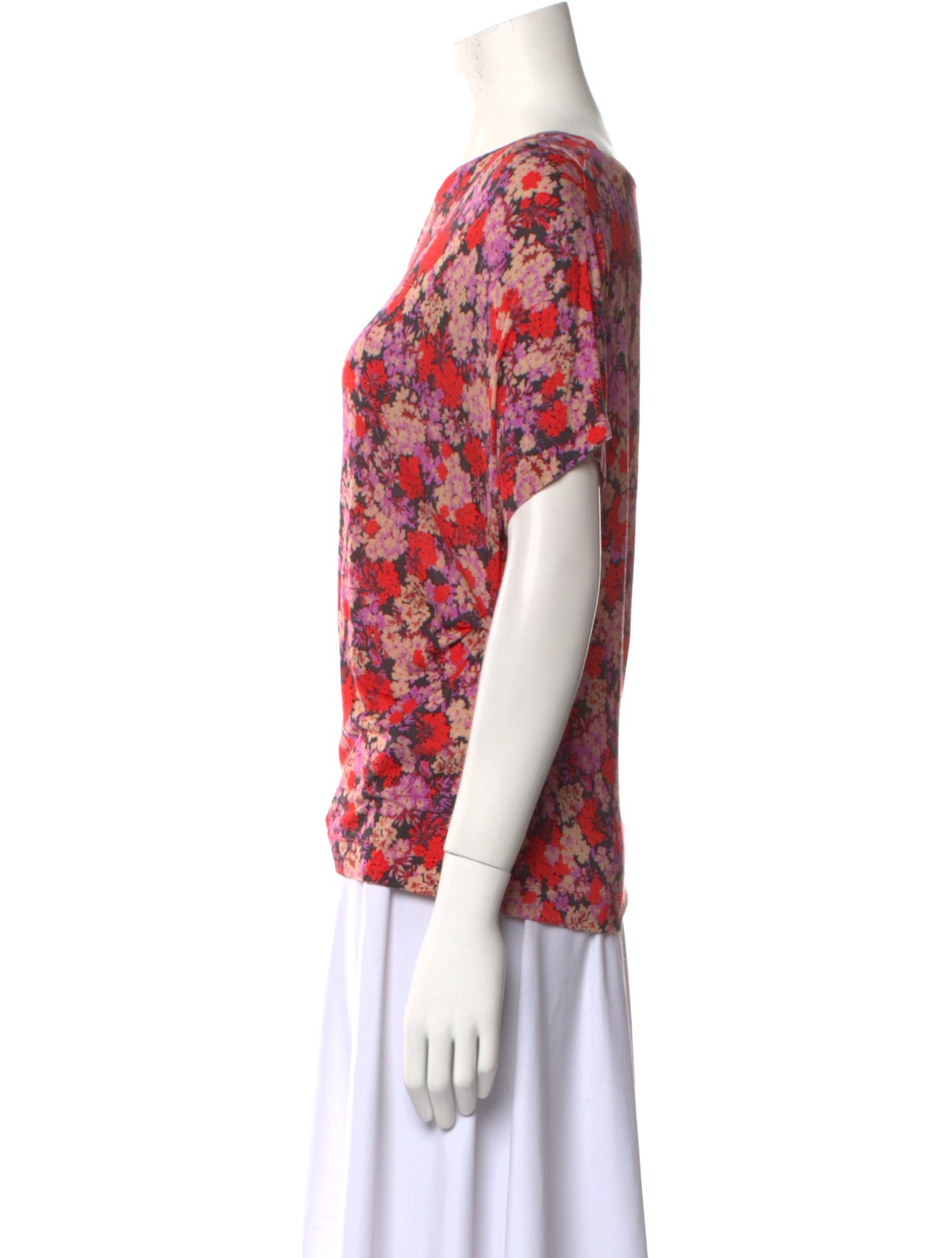 Dries Van Noten Floral Print Bateau Neckline T-Shirt