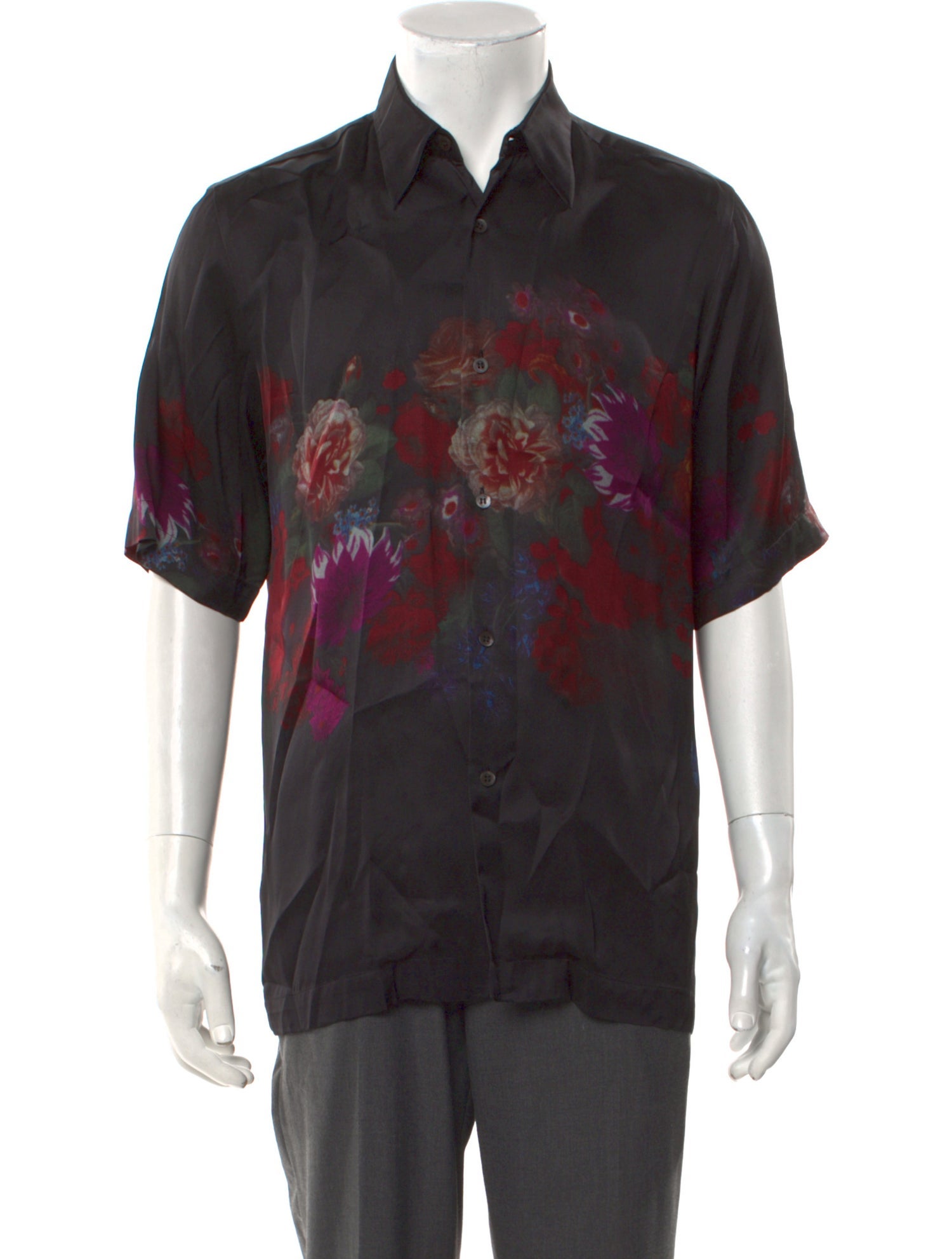Dries Van Noten Floral Print Short Sleeve Shirt