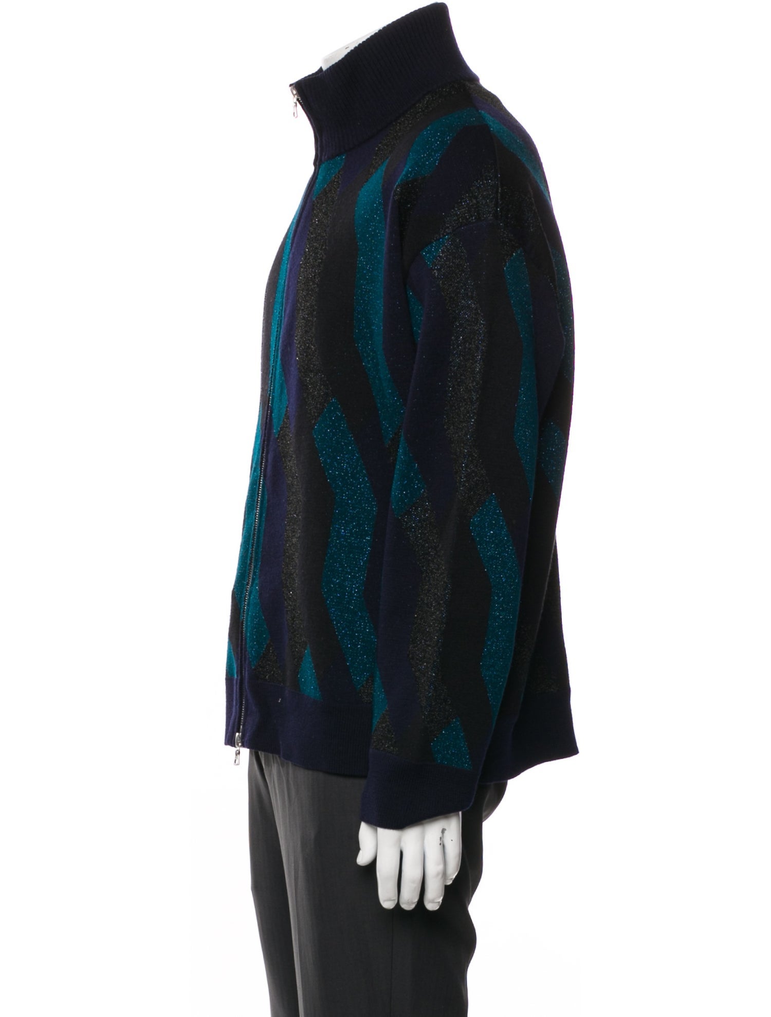 Dries Van Noten Merino Wool Striped Bomber Jacket