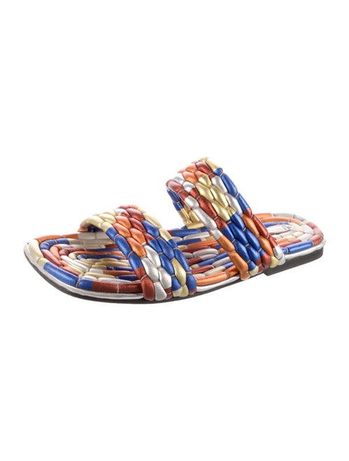 Dries Van Noten Leather Printed Slides