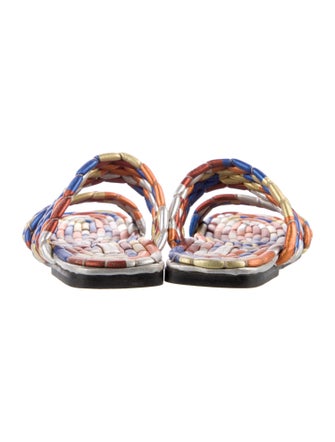 Dries Van Noten Leather Printed Slides