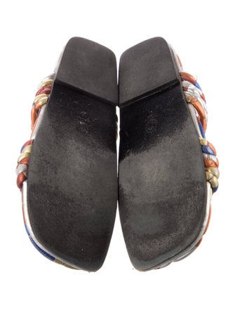 Dries Van Noten Leather Printed Slides