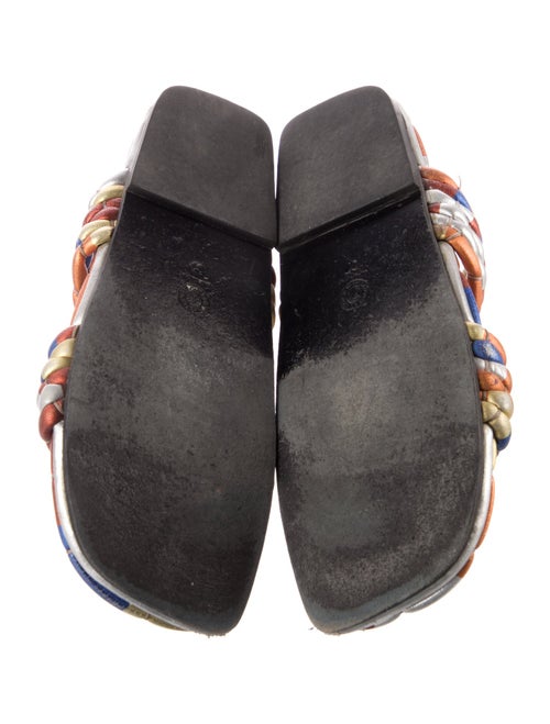 Dries Van Noten Leather Printed Slides