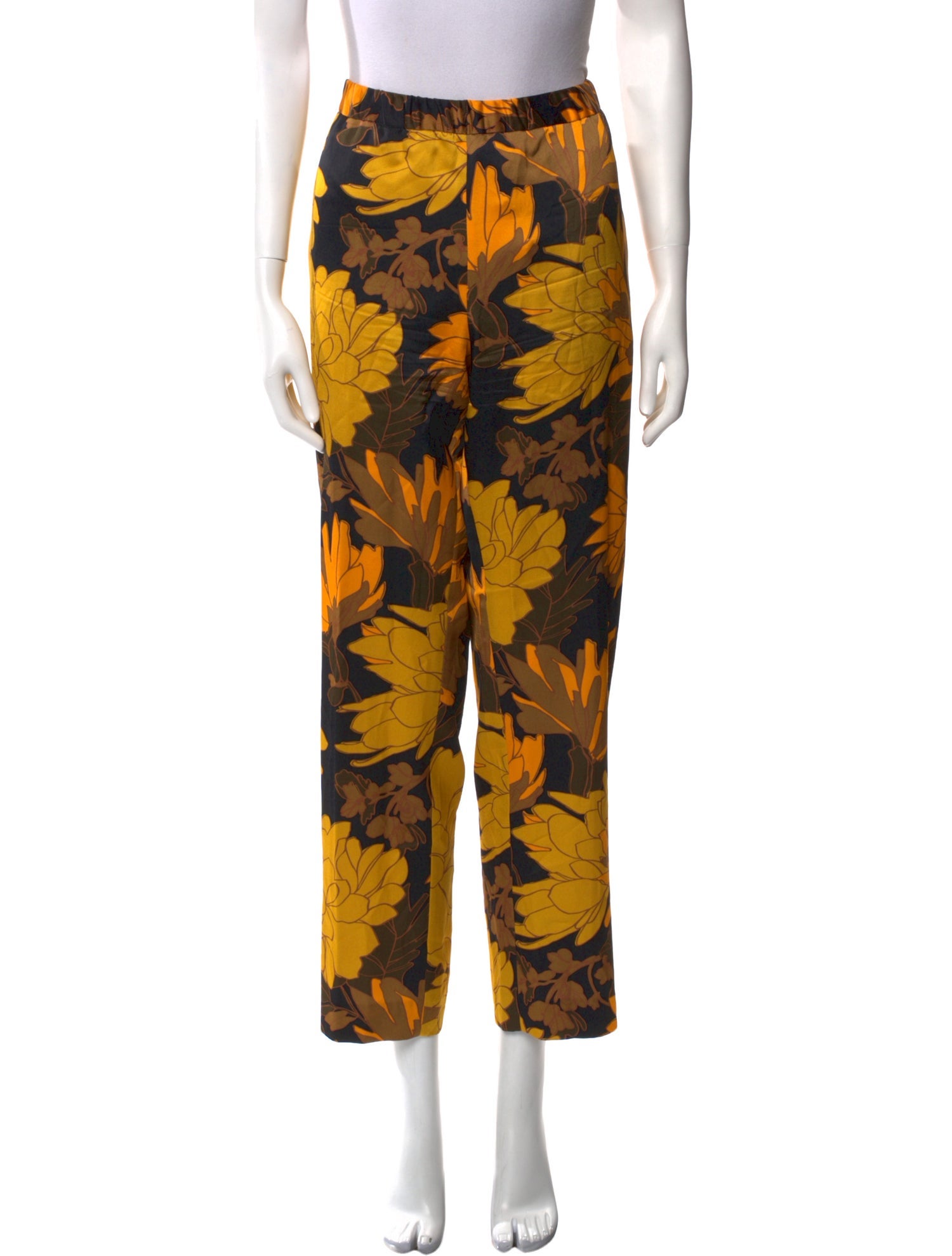Dries Van Noten Floral Print Straight Leg Pants