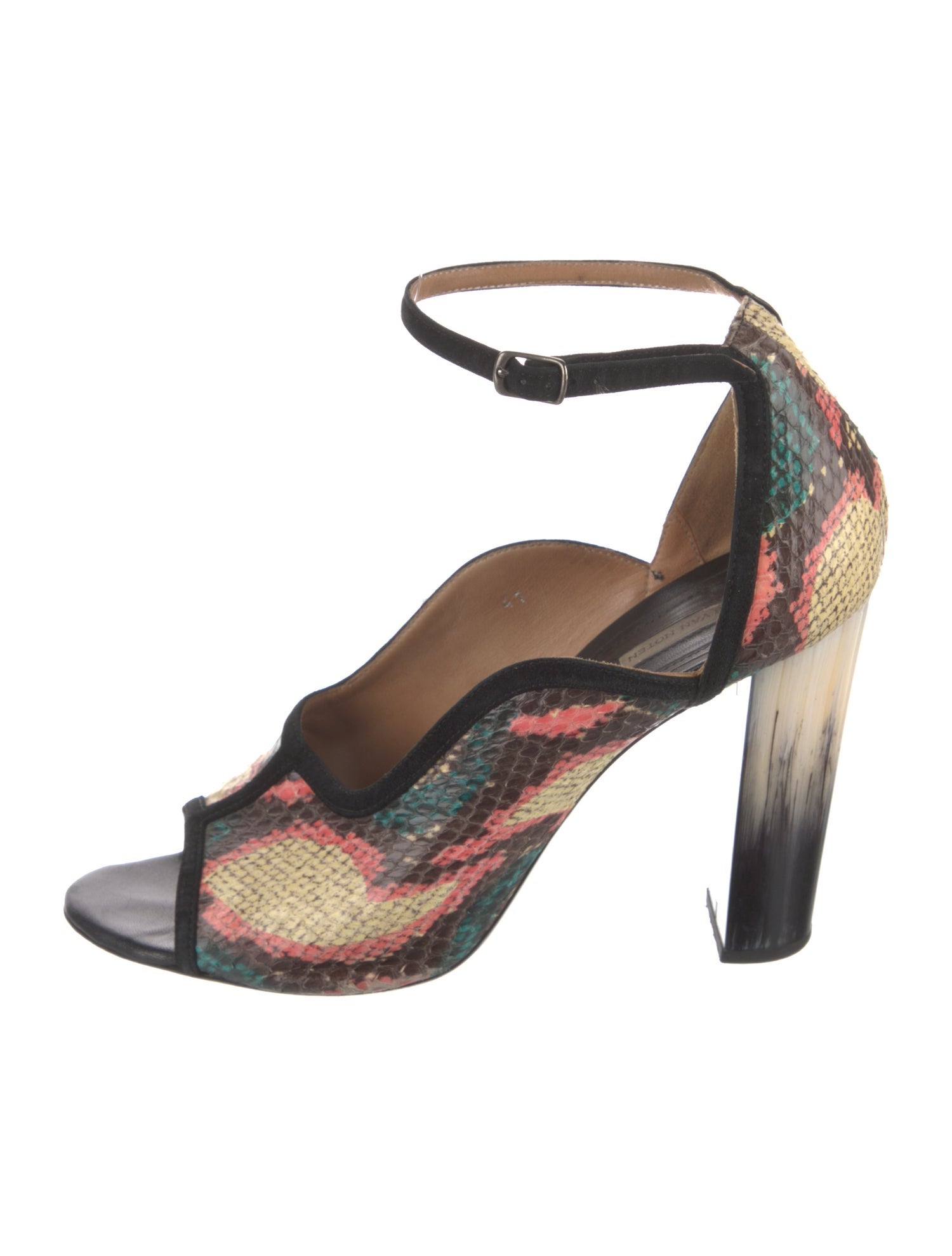 Dries Van Noten Snakeskin Animal Print Sandals