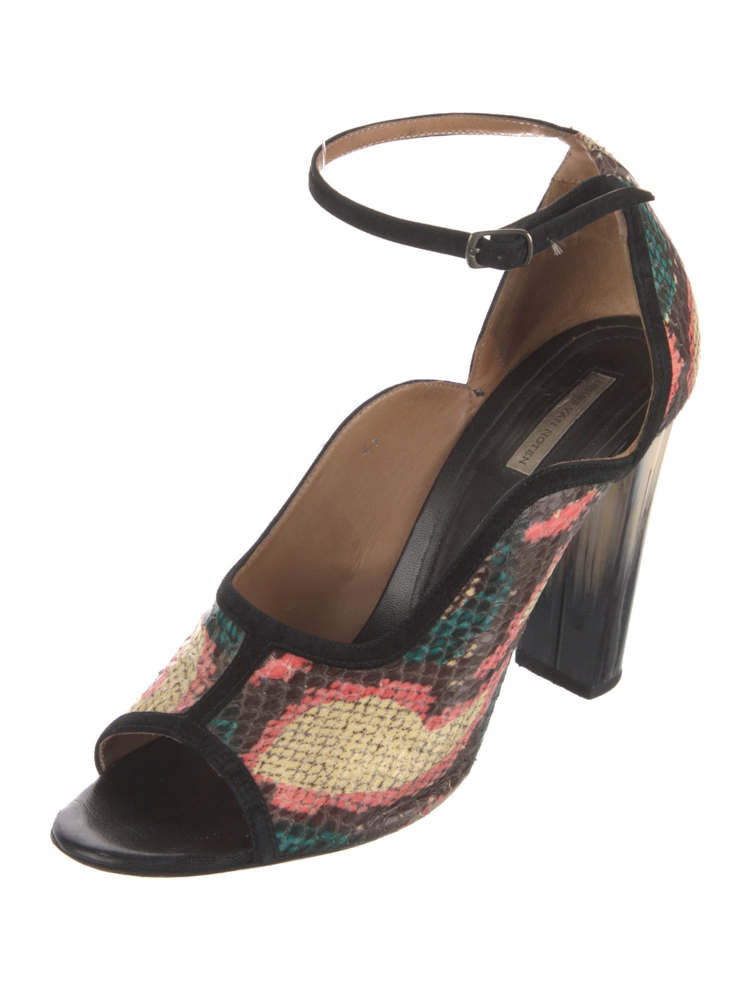 Dries Van Noten Snakeskin Animal Print Sandals