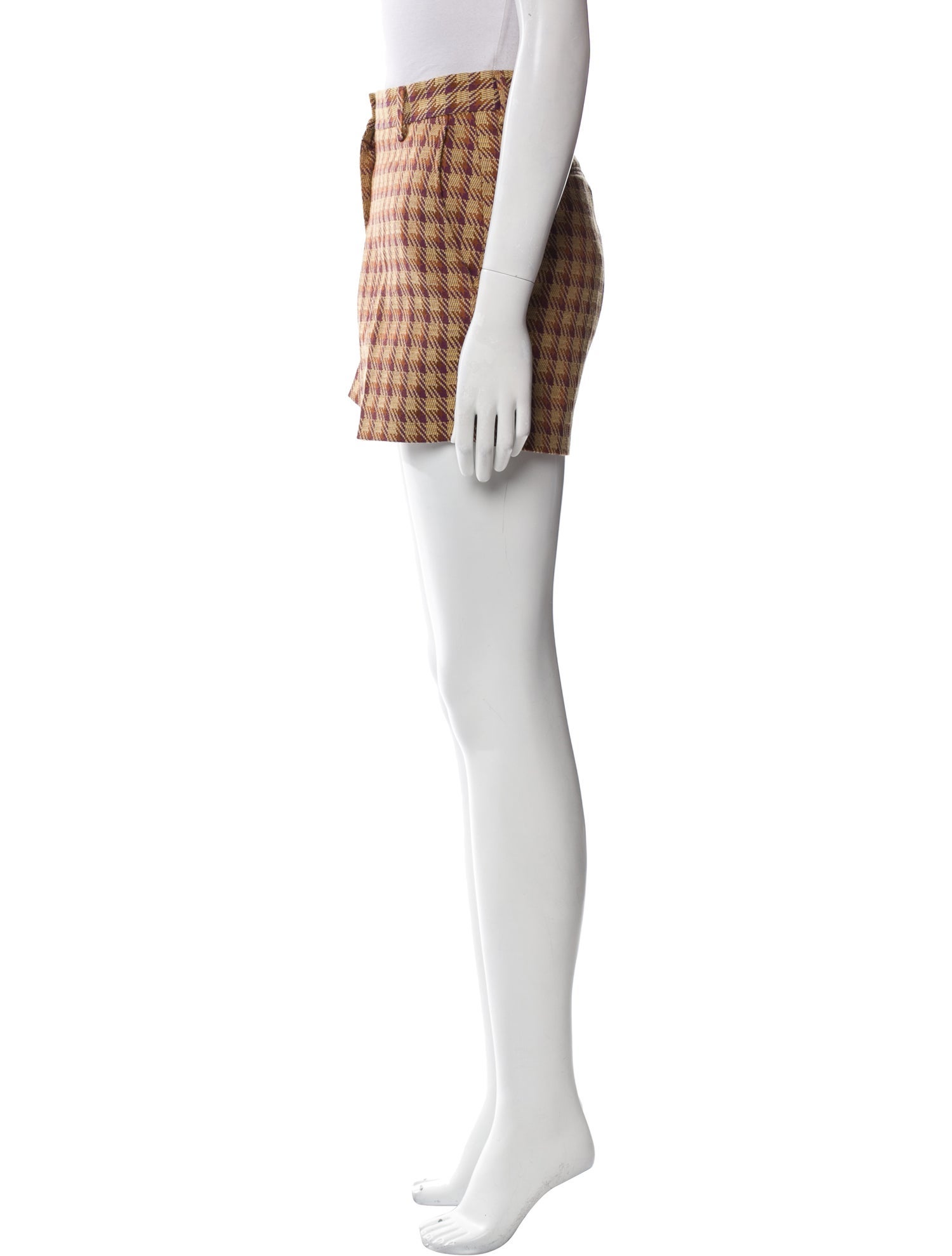 Dries Van Noten Houndstooth Print Mini Shorts