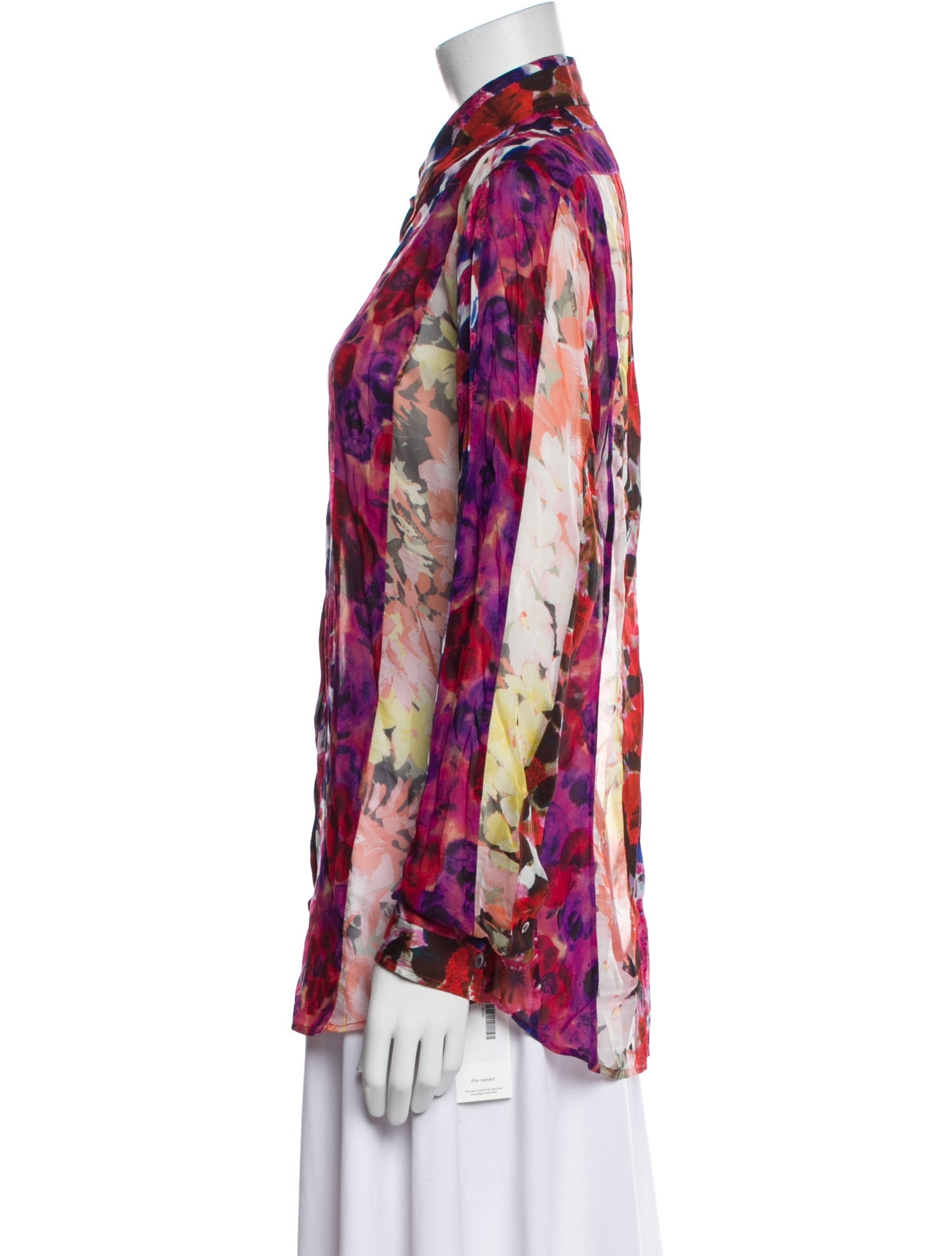 Dries Van Noten Floral Print Long Sleeve Button-Up Top