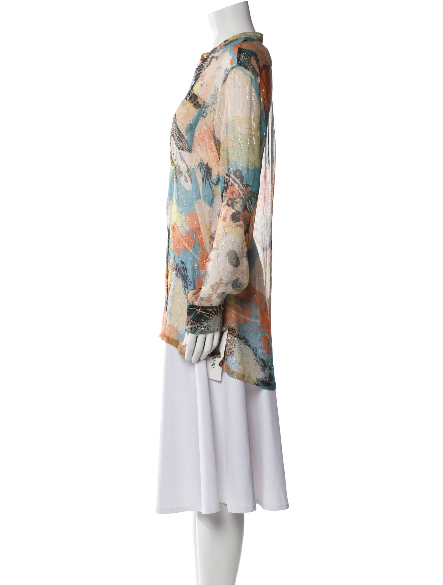 Dries Van Noten Silk Printed Button-Up Top