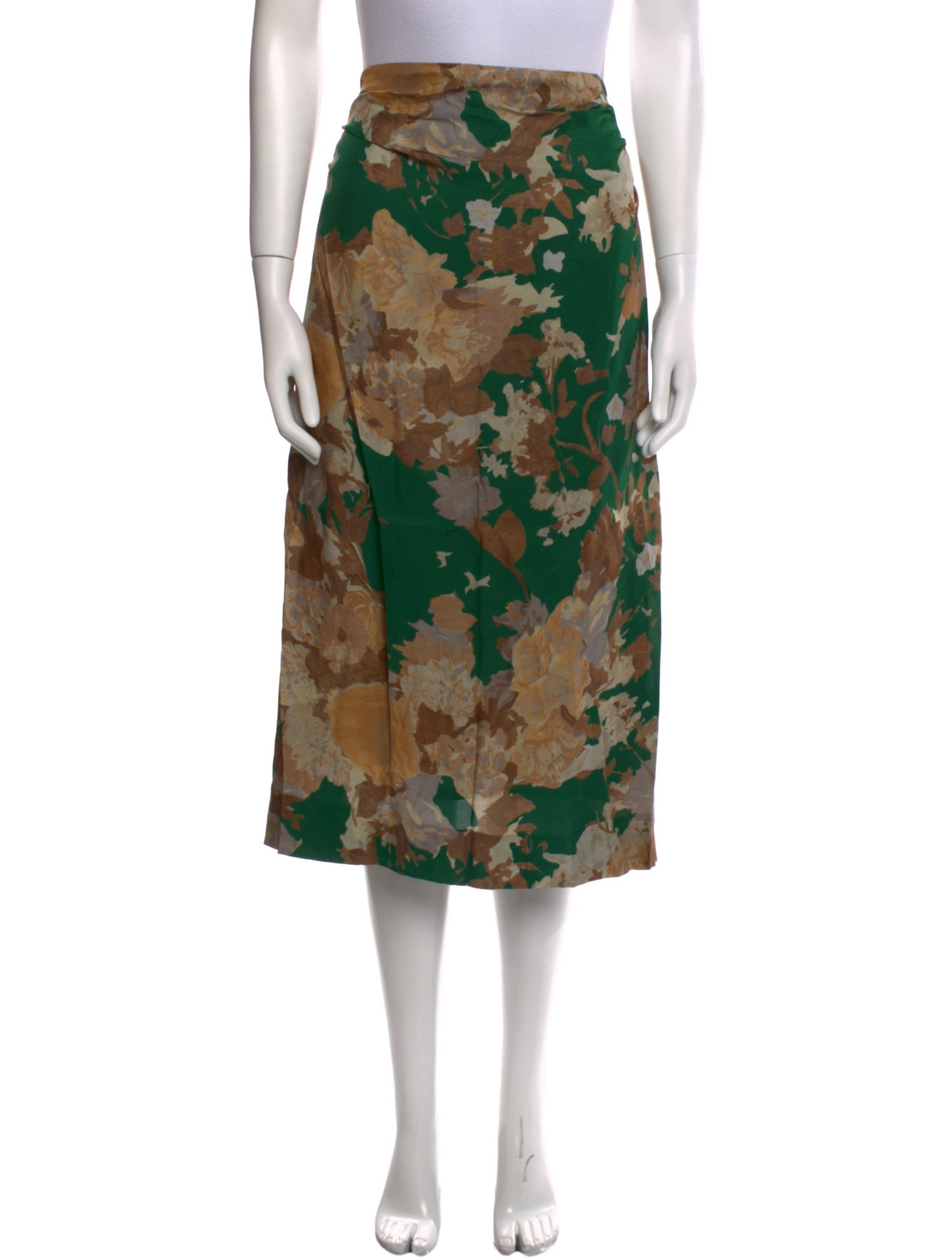 Dries Van Noten Floral Print Midi Length Skirt
