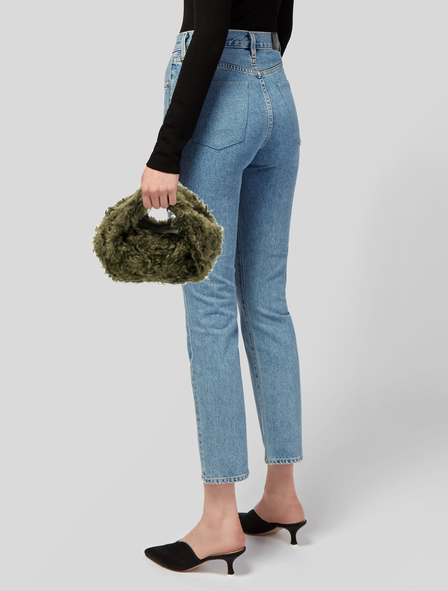 Dries Van Noten Mohair Top Handle Bag