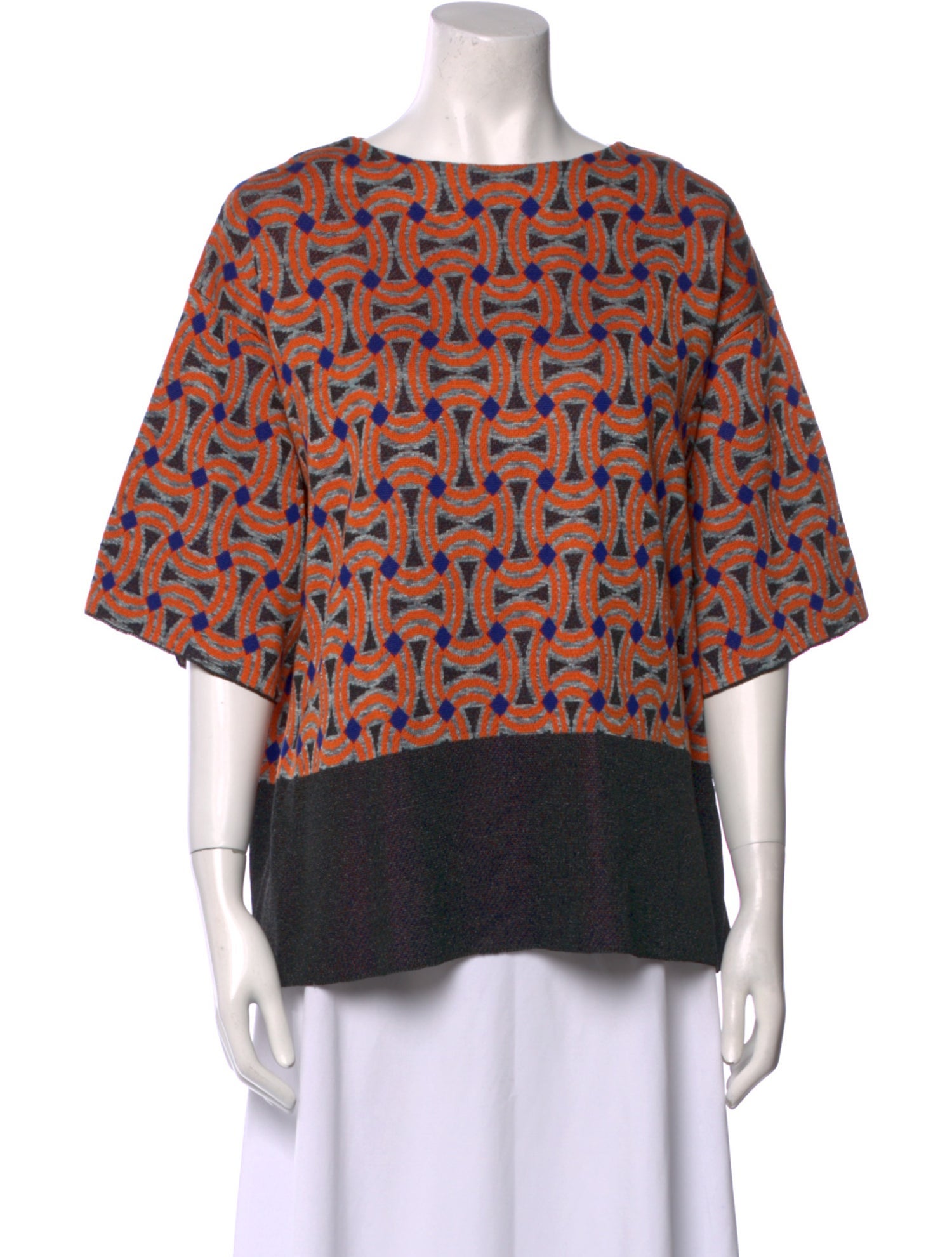 Dries Van Noten Printed Bateau Neckline Sweater