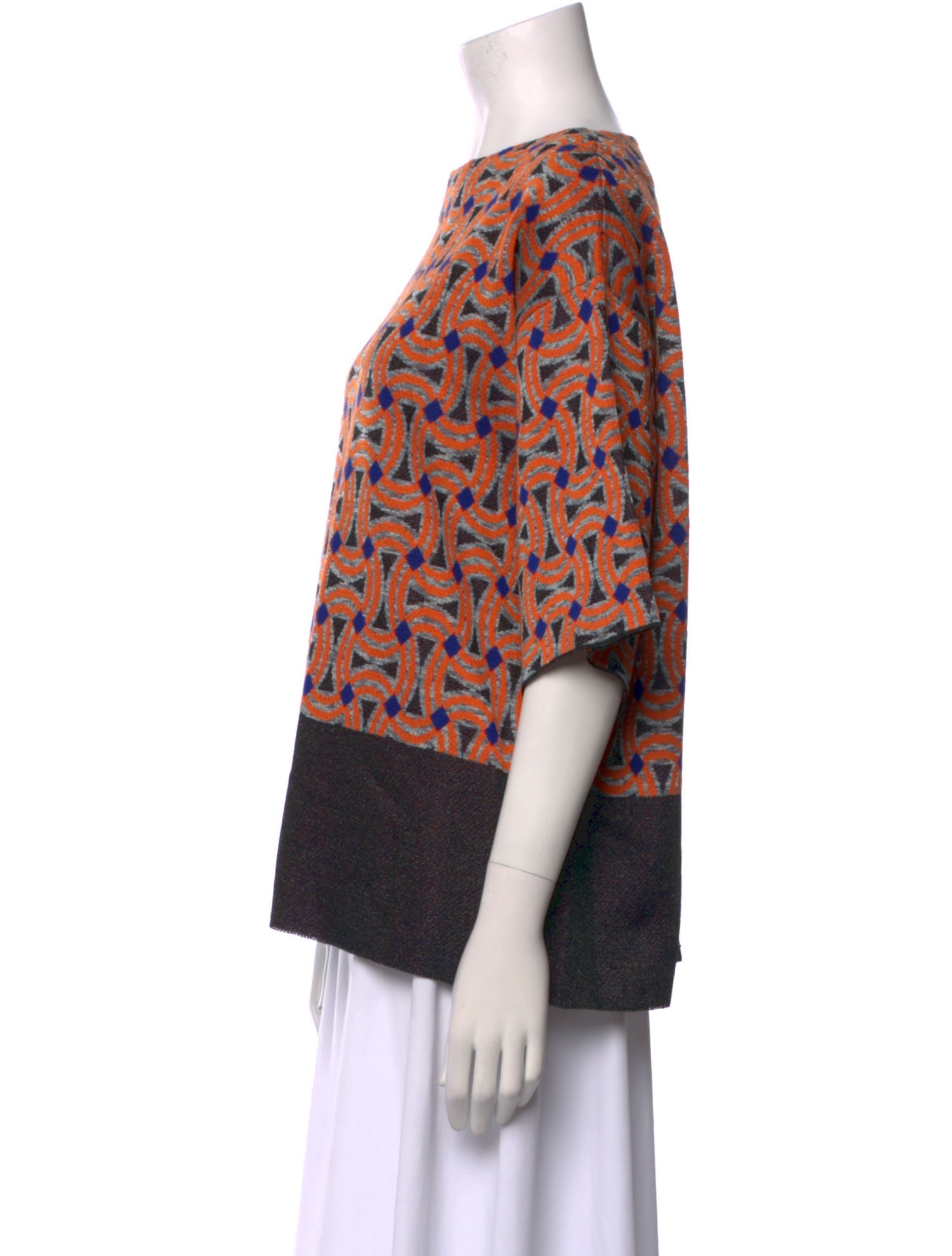 Dries Van Noten Printed Bateau Neckline Sweater