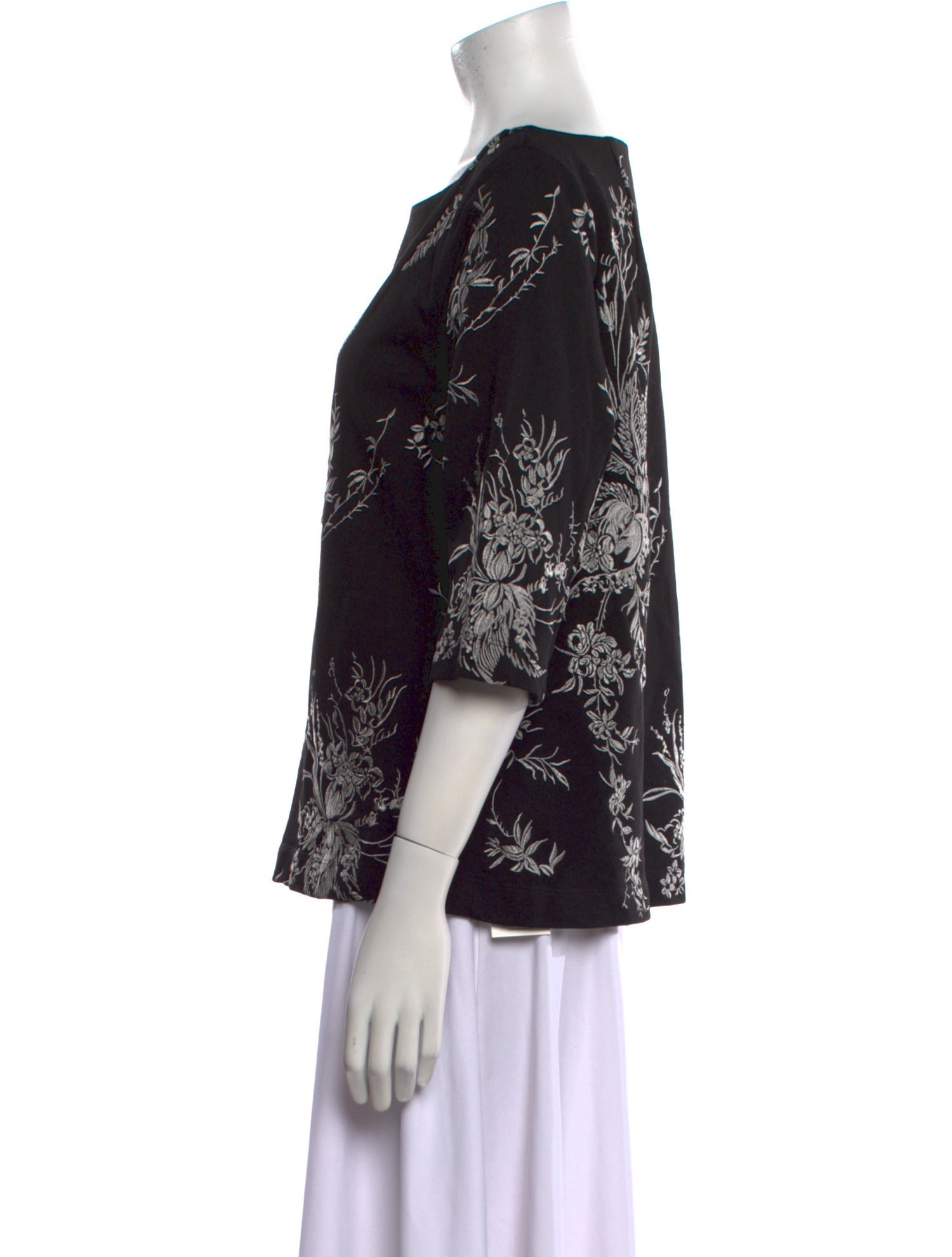 Dries Van Noten Floral Print Bateau Neckline Blouse