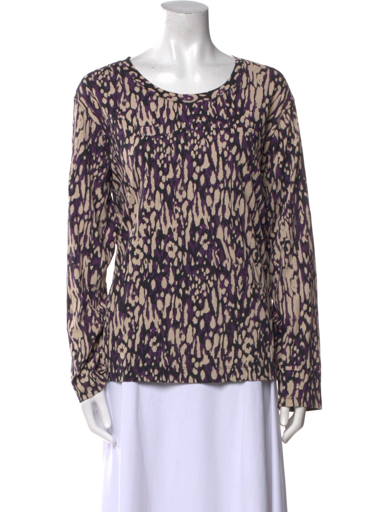 Dries Van Noten Animal Print Scoop Neck Blouse