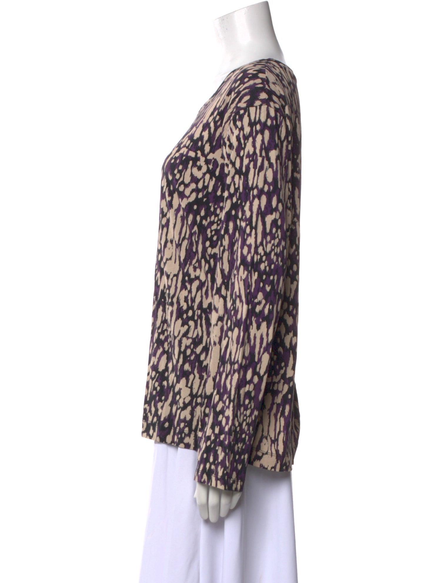 Dries Van Noten Animal Print Scoop Neck Blouse