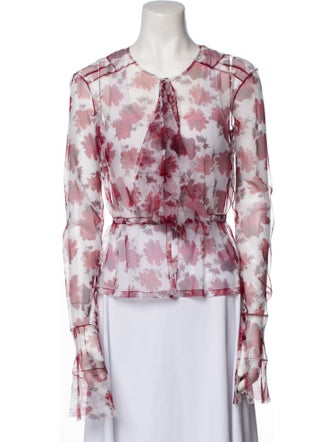 Dries Van Noten Nylon Floral Print Blouse