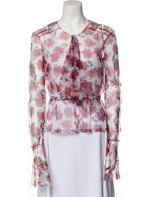 Dries Van Noten Nylon Floral Print Blouse