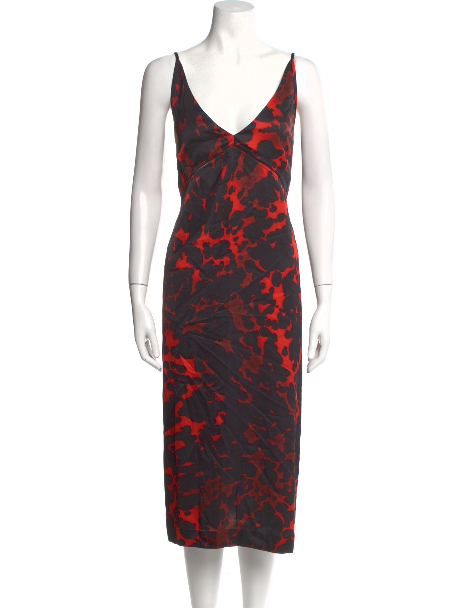 Dries Van Noten Colorblock Pattern Midi Length Dress