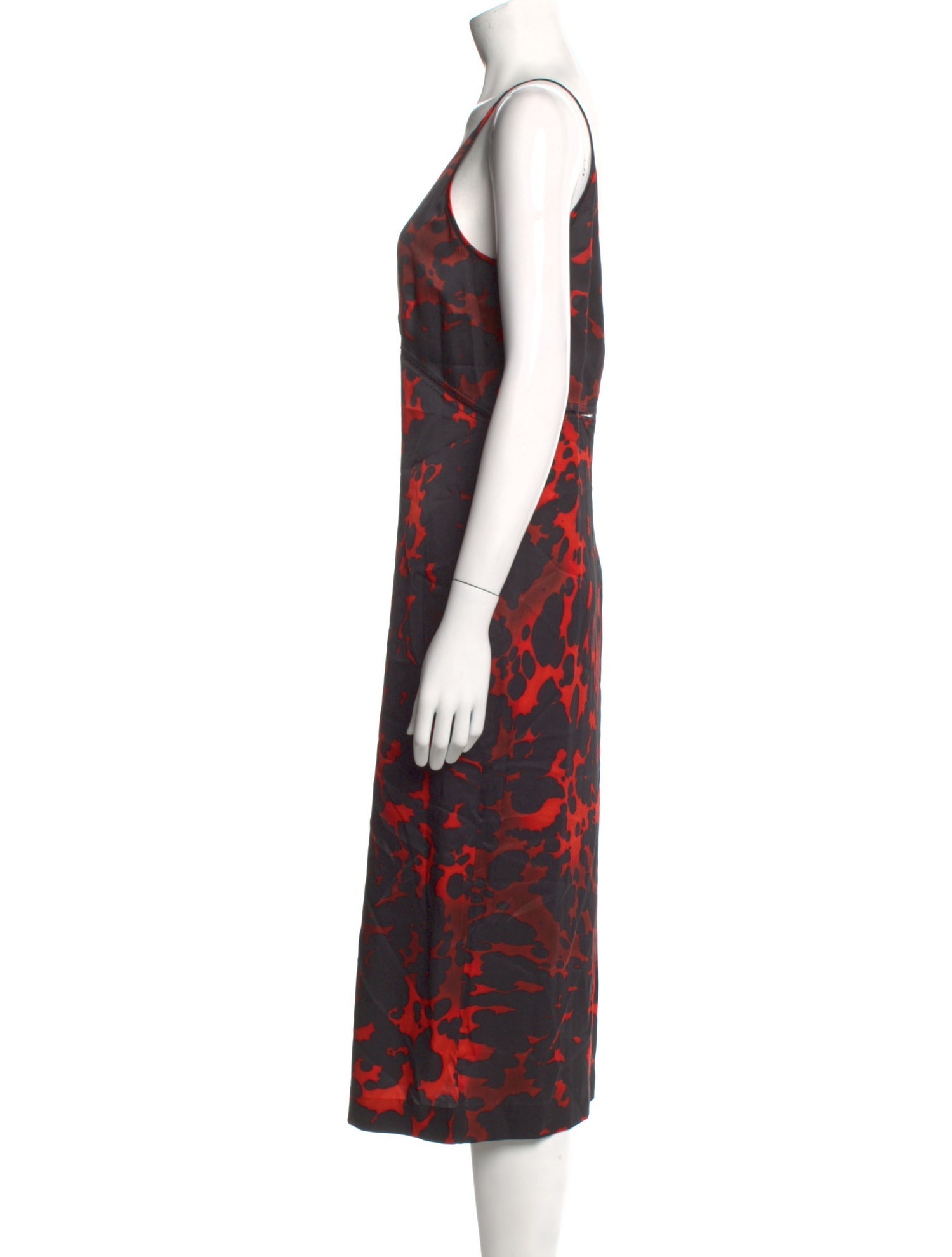 Dries Van Noten Colorblock Pattern Midi Length Dress