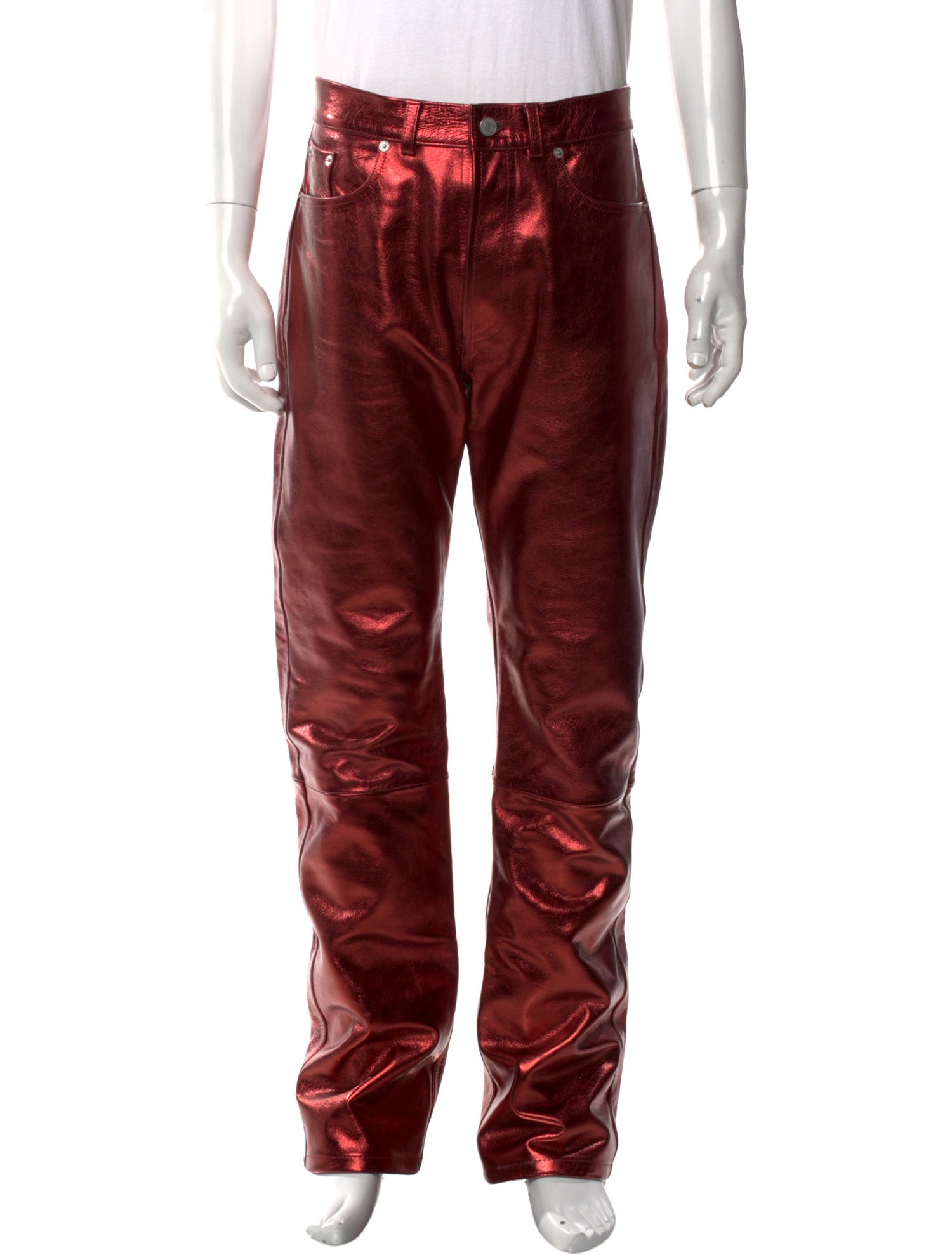 Dries Van Noten Leather Moto Pants