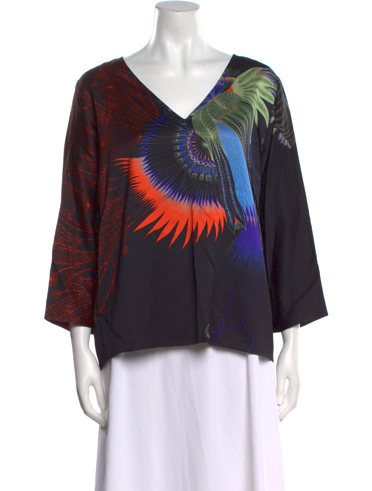 Dries Van Noten Printed V-Neck Blouse