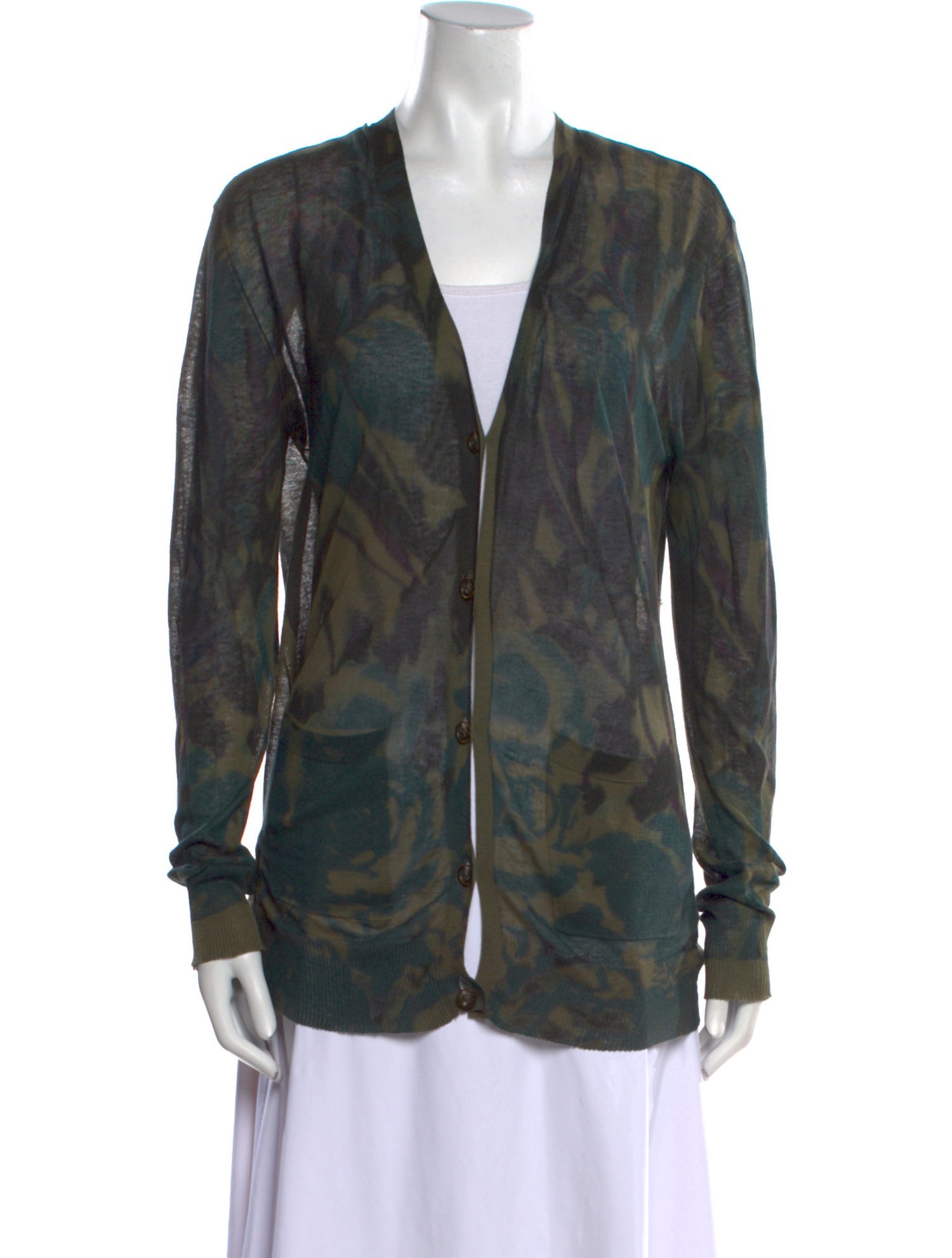 Dries Van Noten Printed V-Neck Sweater