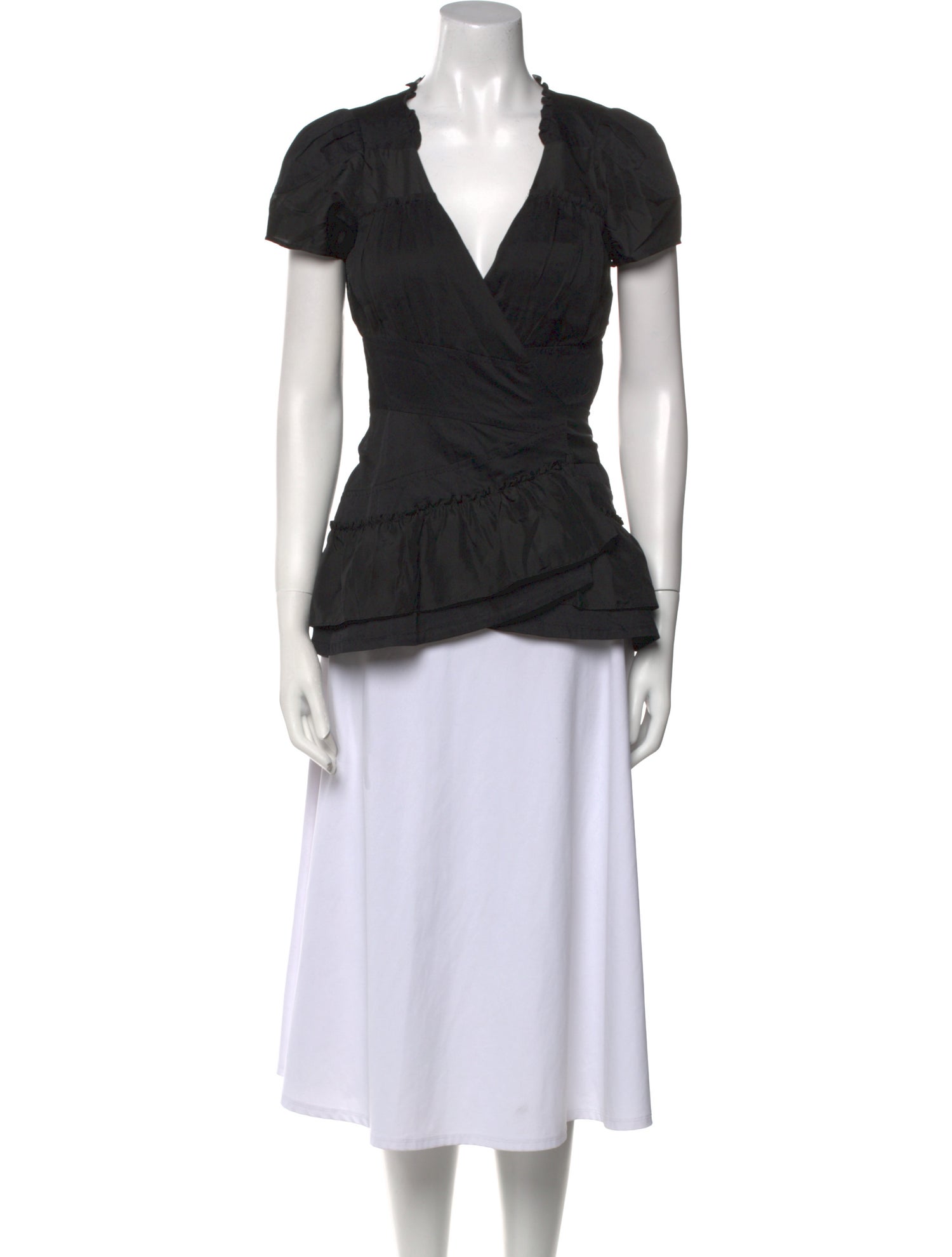 Diane von Furstenberg V-Neck Short Sleeve Top