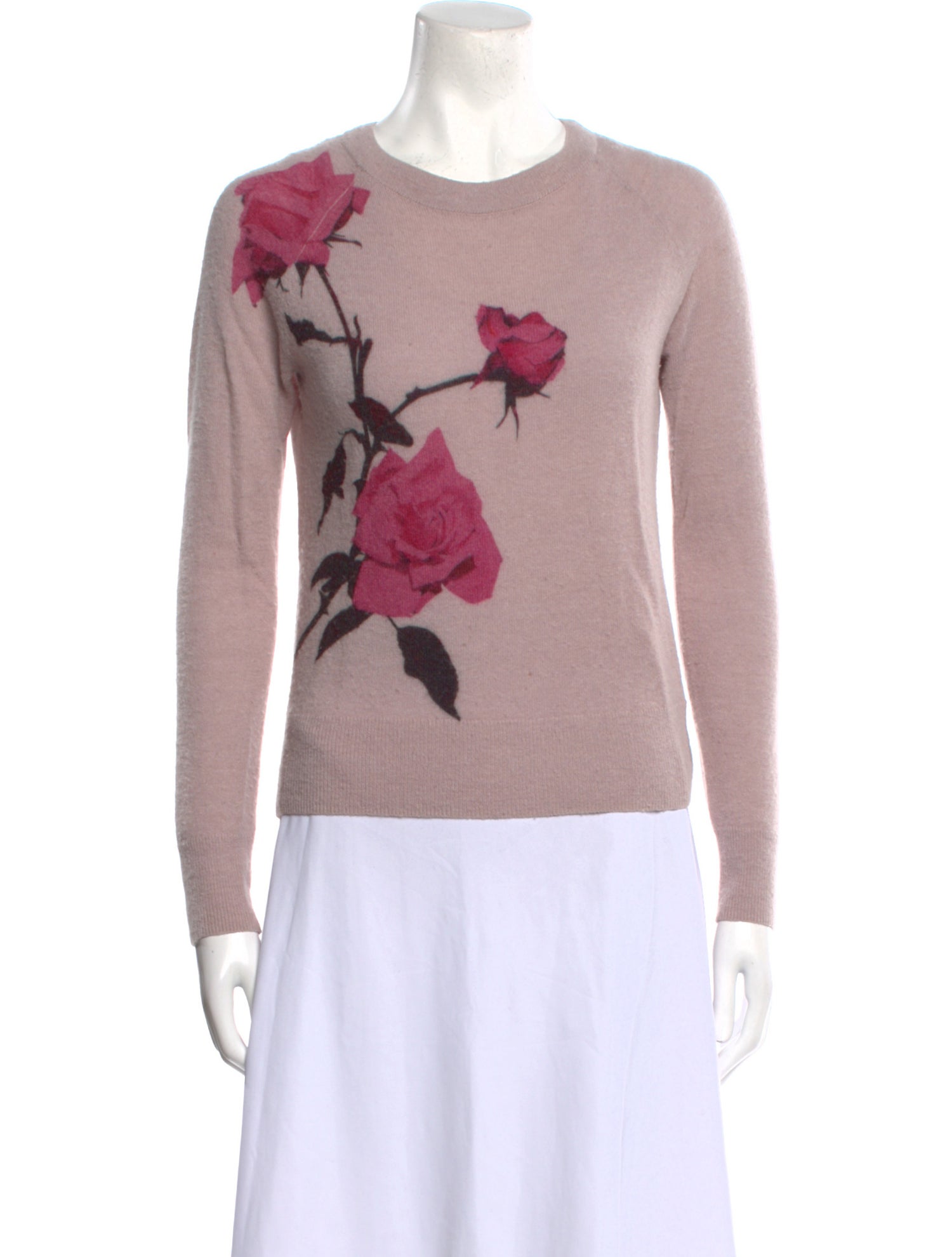 Dries Van Noten Floral Print Crew Neck Sweater