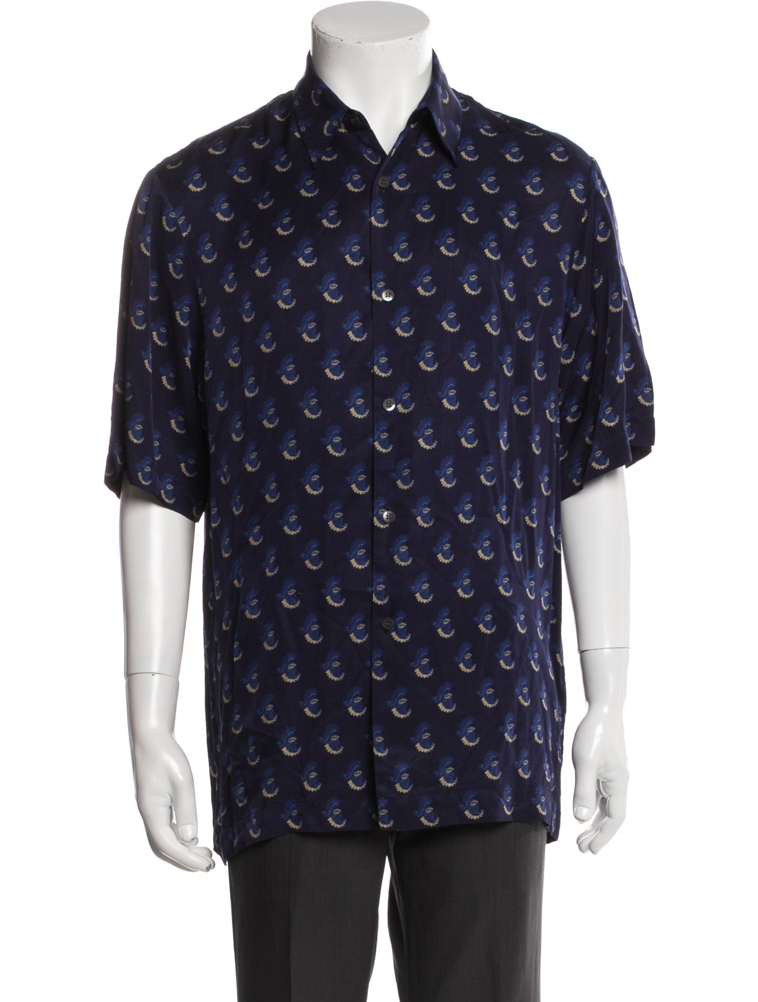 Dries Van Noten Floral Print Three-Quarter Sleeve Shirt