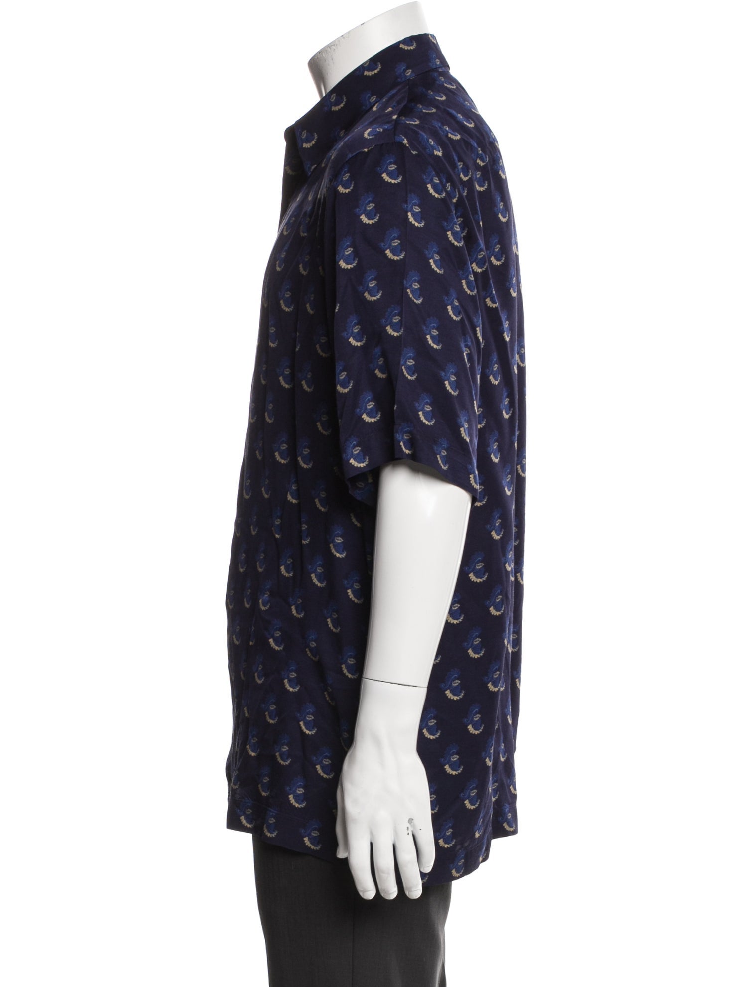 Dries Van Noten Floral Print Three-Quarter Sleeve Shirt