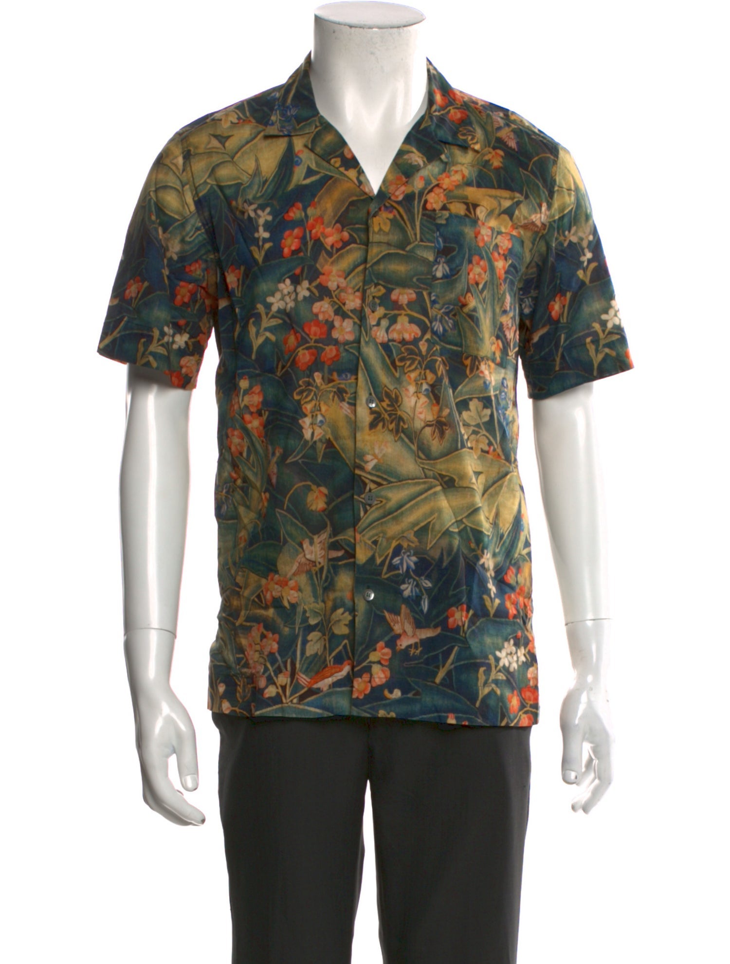 Dries Van Noten Floral Print Short Sleeve Shirt