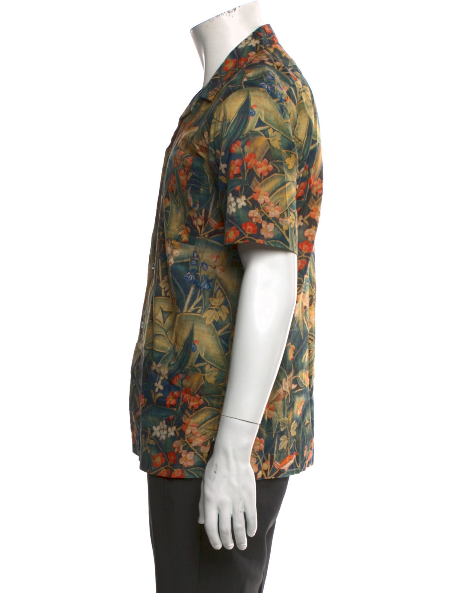 Dries Van Noten Floral Print Short Sleeve Shirt