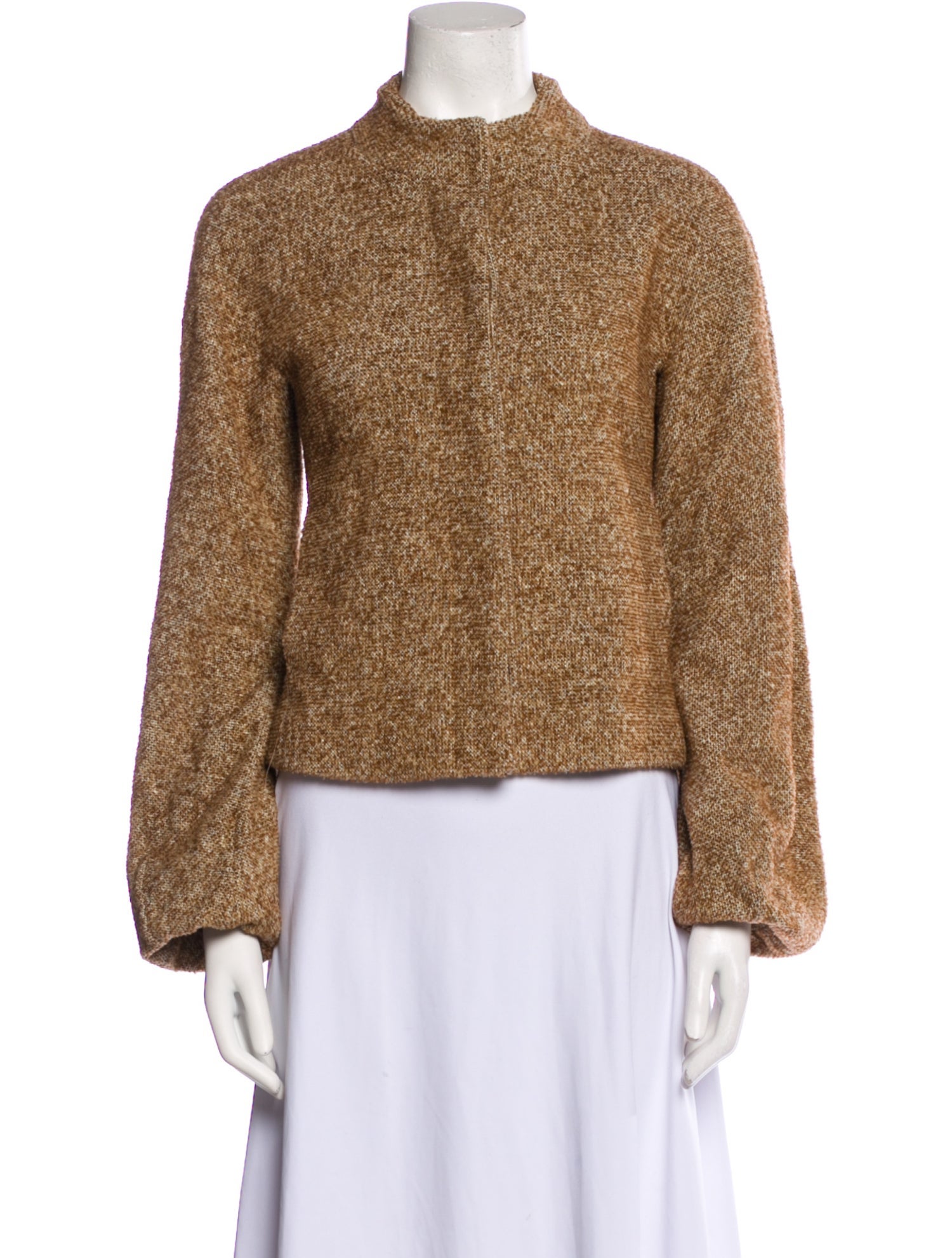 Dries Van Noten Wool Tweed Pattern Faux Fur Jacket