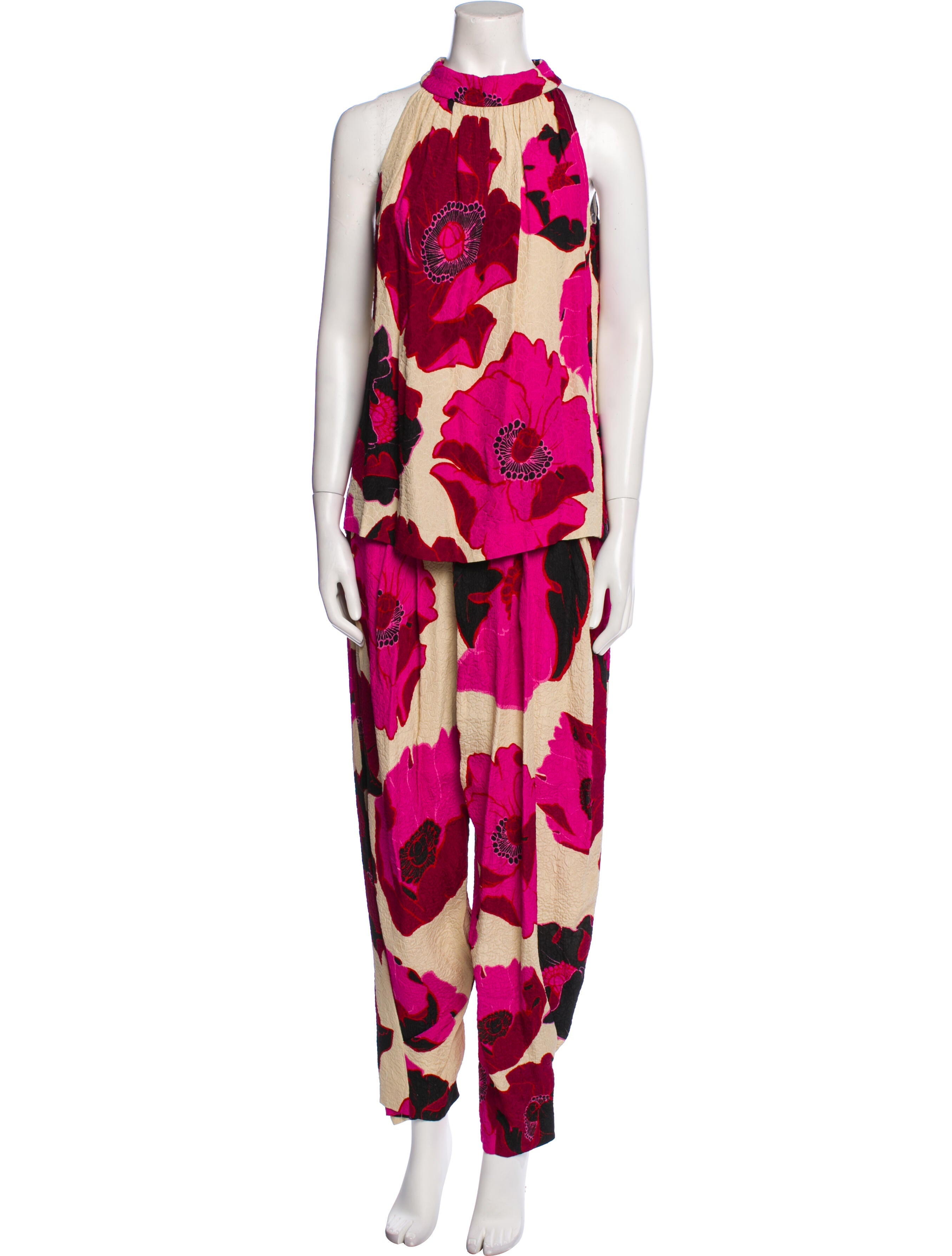 Dries Van Noten Floral Print Pant Set