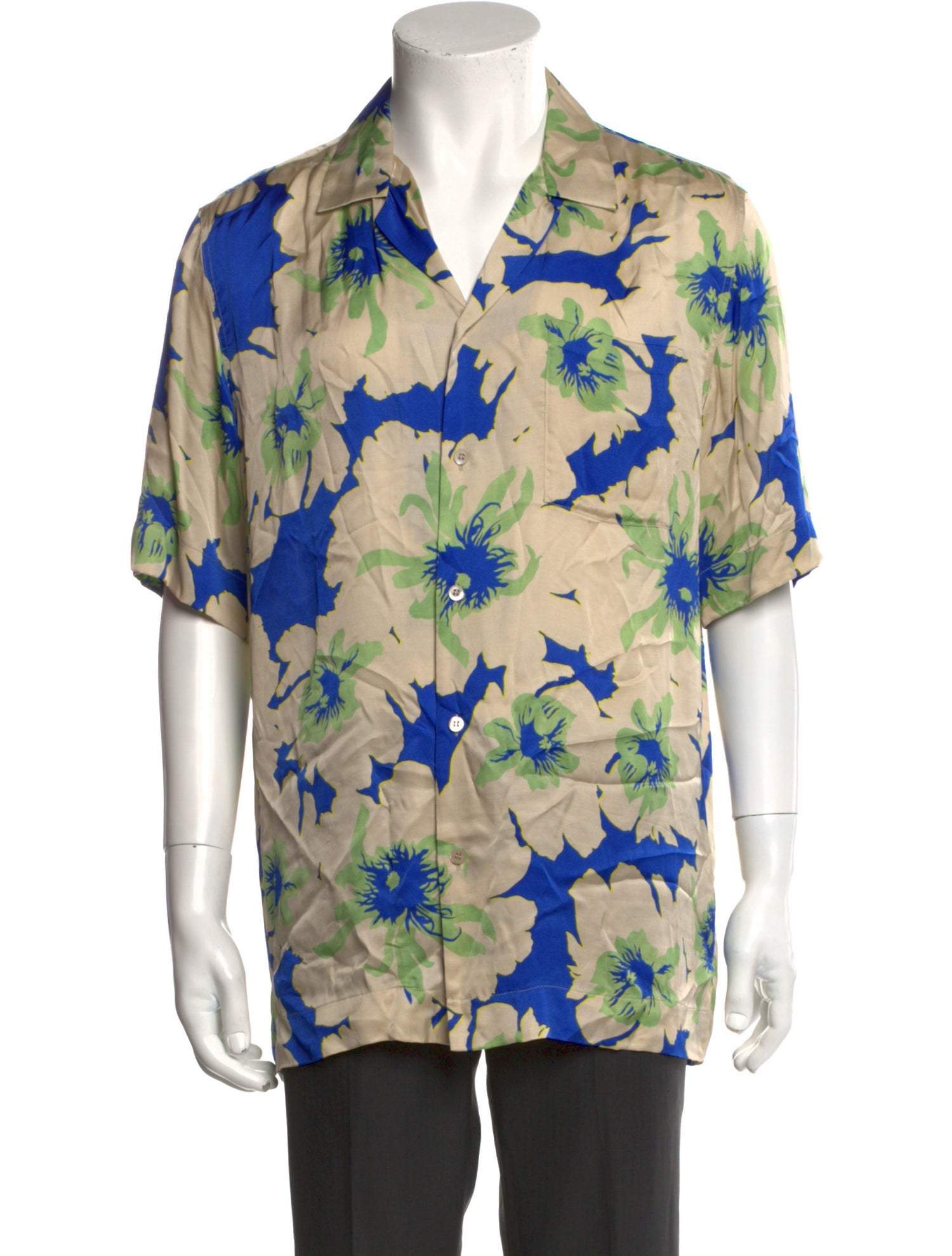 Dries Van Noten Floral Print Three-Quarter Sleeve Shirt