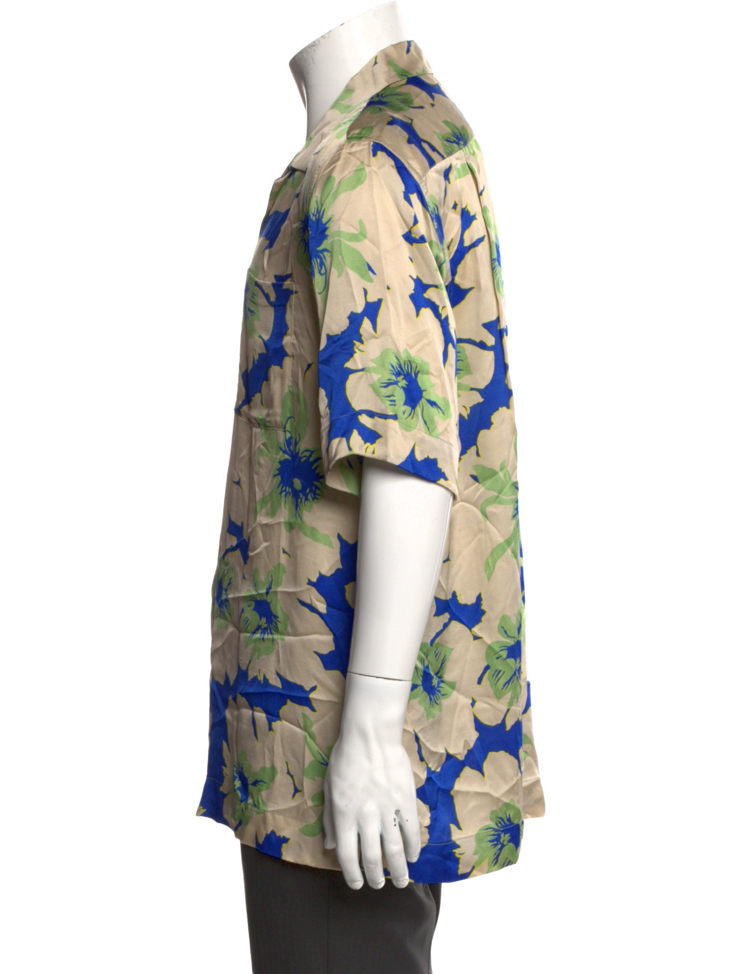 Dries Van Noten Floral Print Three-Quarter Sleeve Shirt