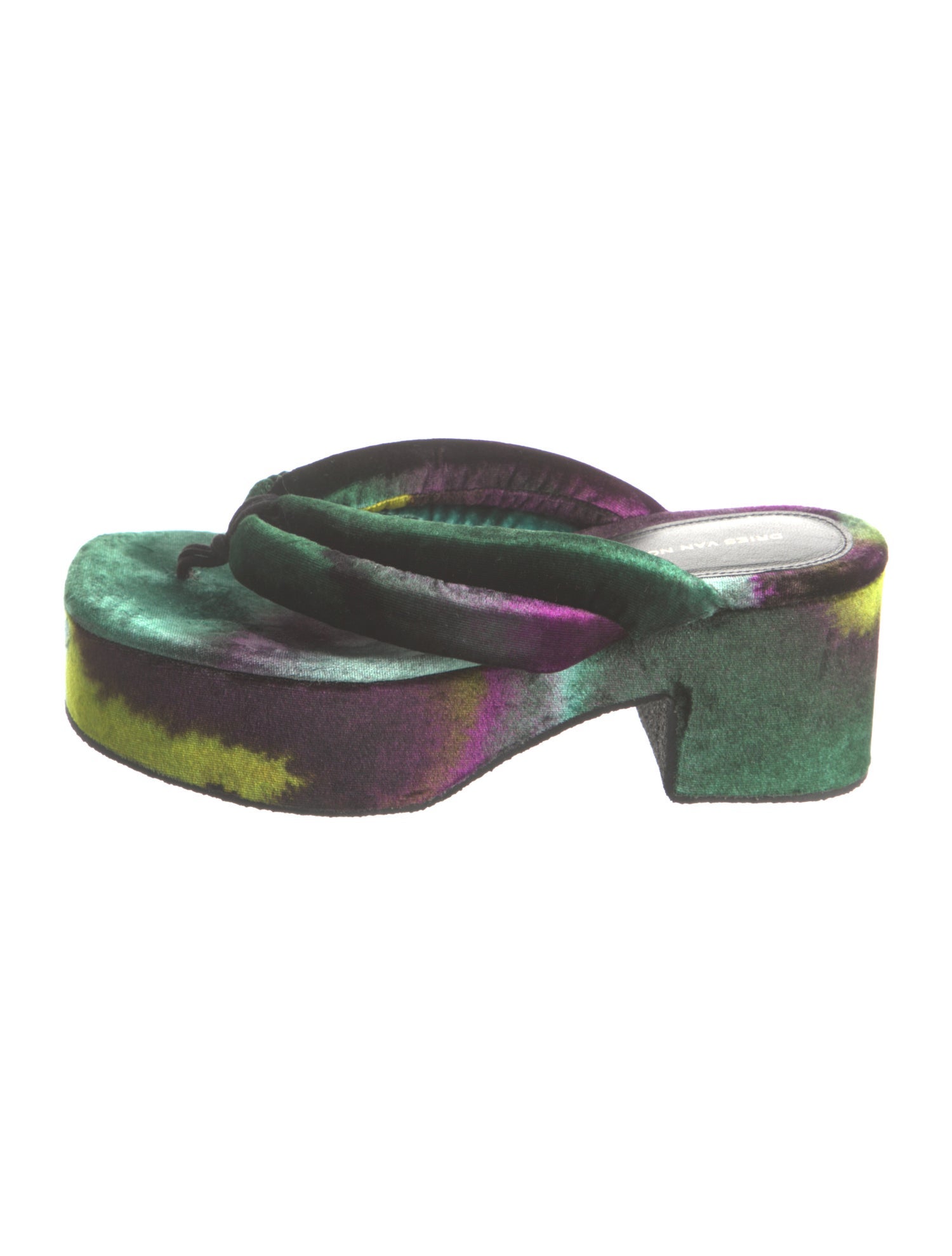 Dries Van Noten Velvet Tie-Dye Print Slides