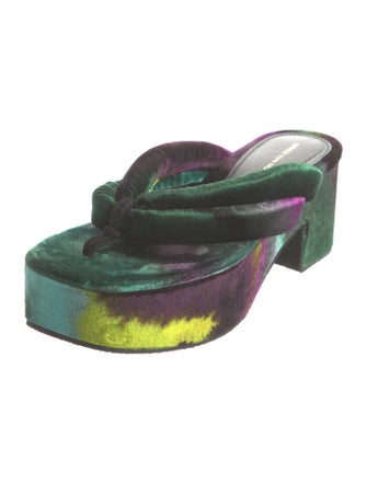 Dries Van Noten Velvet Tie-Dye Print Slides