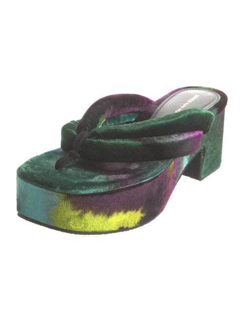 Dries Van Noten Velvet Tie-Dye Print Slides