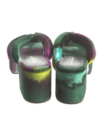 Dries Van Noten Velvet Tie-Dye Print Slides