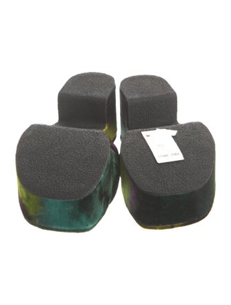 Dries Van Noten Velvet Tie-Dye Print Slides