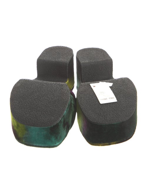 Dries Van Noten Velvet Tie-Dye Print Slides