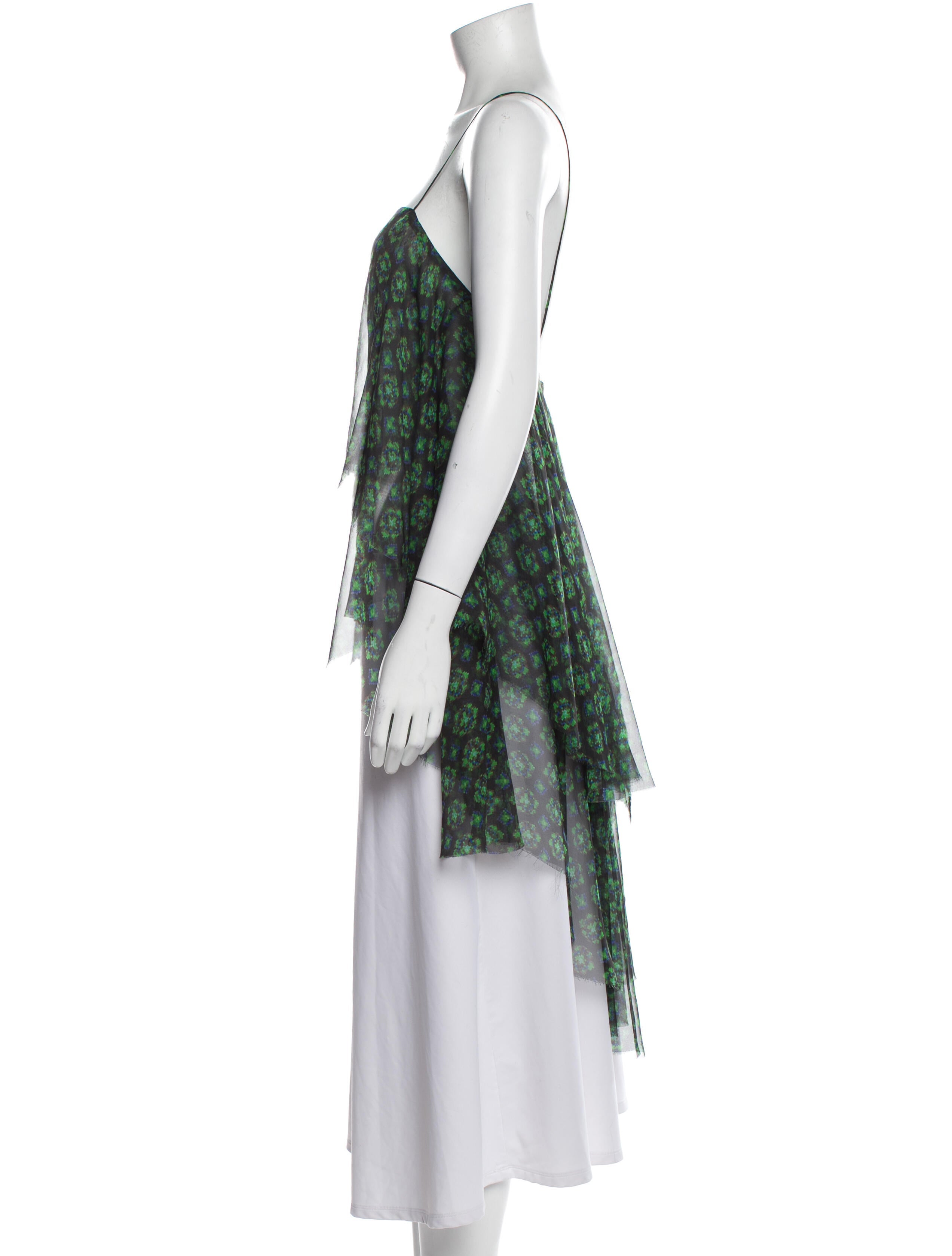 Dries Van Noten Silk Printed Crop Top